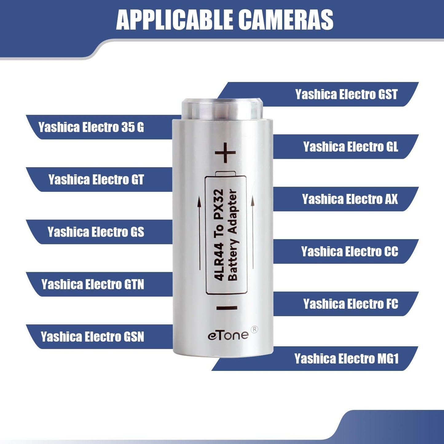 eTone 4LR44 PX32 HM-4N 35.1pc Battery Adapter to for Antique Camera Yashica Electro Battery Adapter, Battery is not