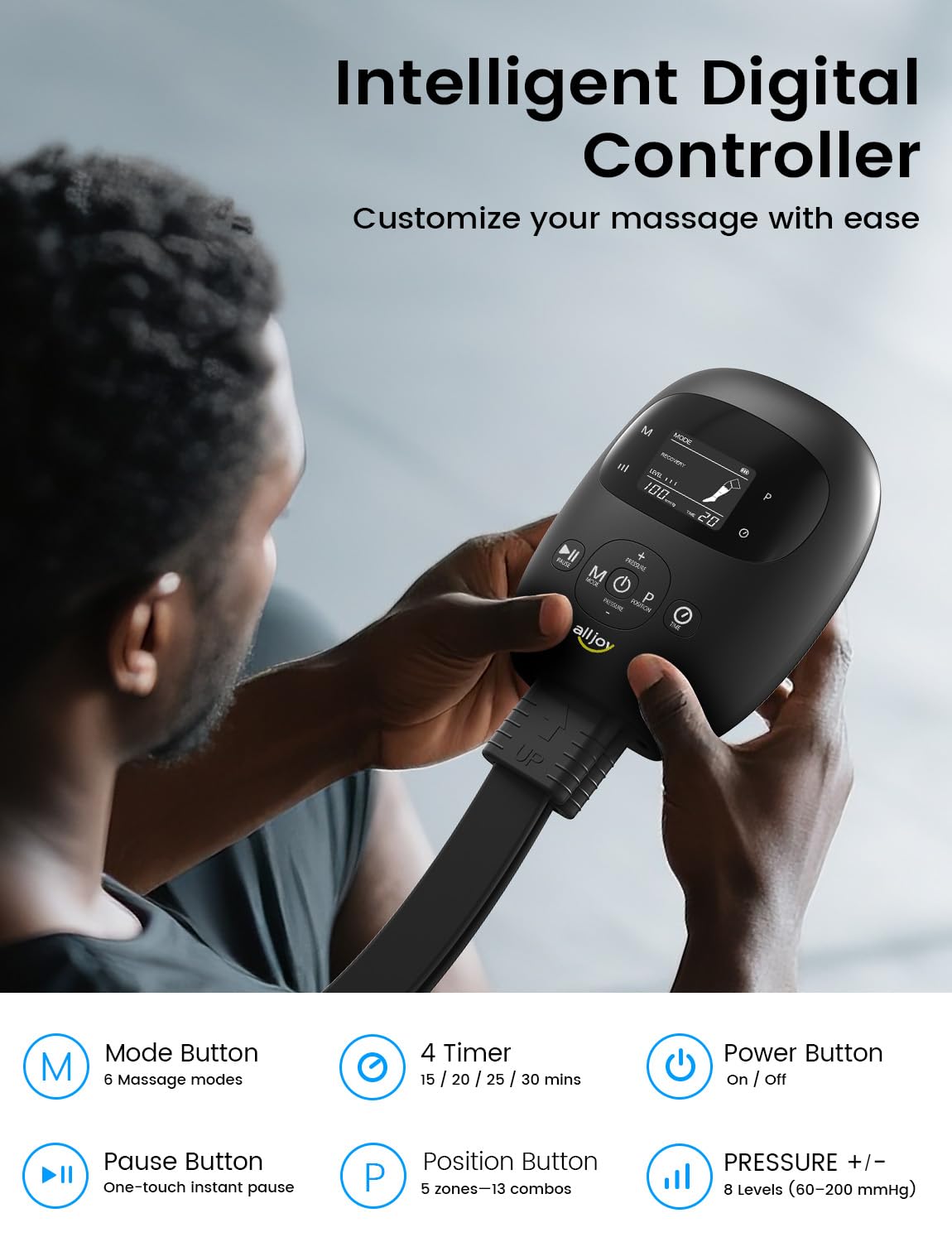 Cordless Air Compression Leg Recovery System, Christmas Gifts Professional Leg Massager Boots with Smart 5-Zone Tech for Sequential Compression, Fast Muscle Recovery & Swelling Relief for Athletes