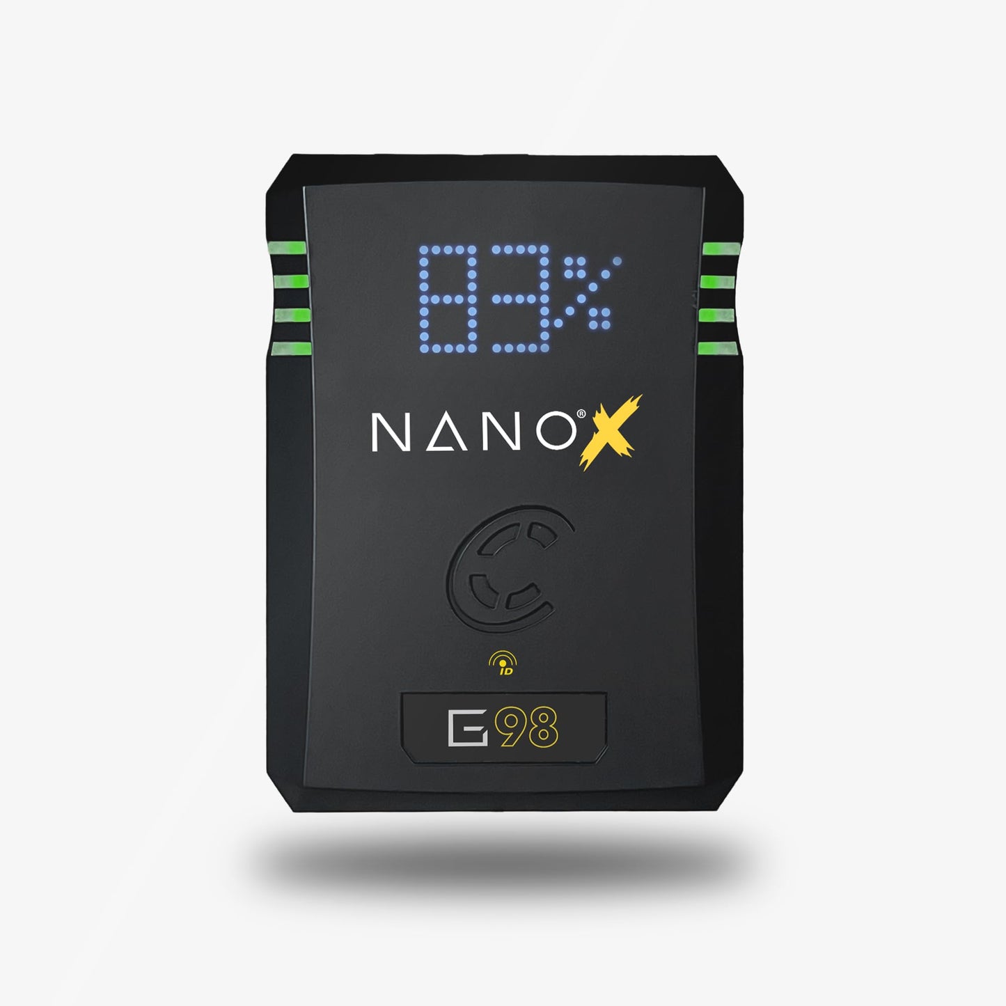 Core NANOG98X, 98wh Micro Sized Gold-Mount Smart Battery Pack, 14.8v 6.6Ah. 10A Draw with EmLEDTM Fuel Gauge, USBCPD and Ptap
