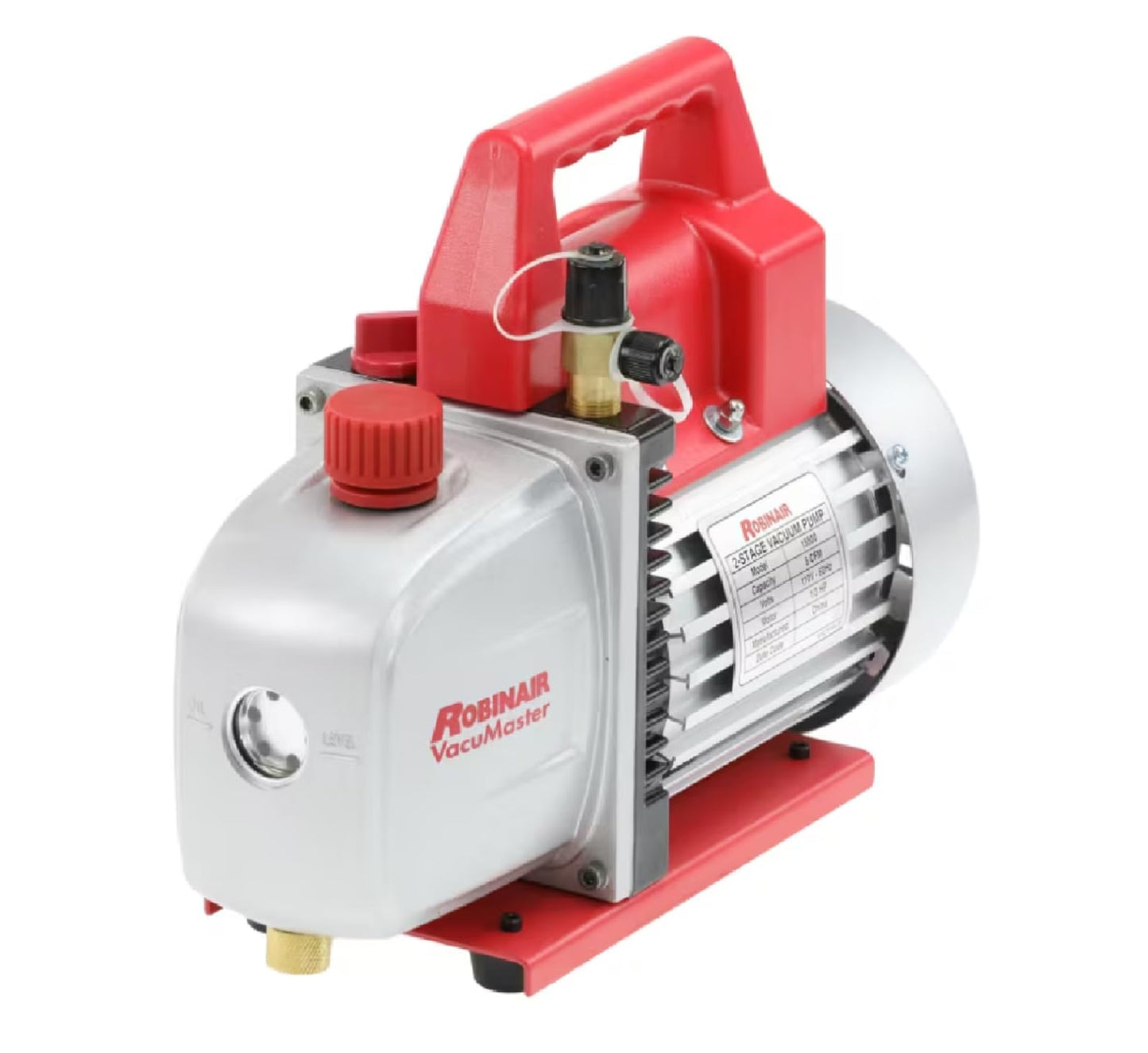 Robinair 15500 VacuMaster Economy Vacuum Pump for Air Conditioning and Refrigeration Service; 2-Stage Pump, 5 CFM Free Air Displacement, 1/3HP 115V/60HZ Motor, 35 Micron Rating