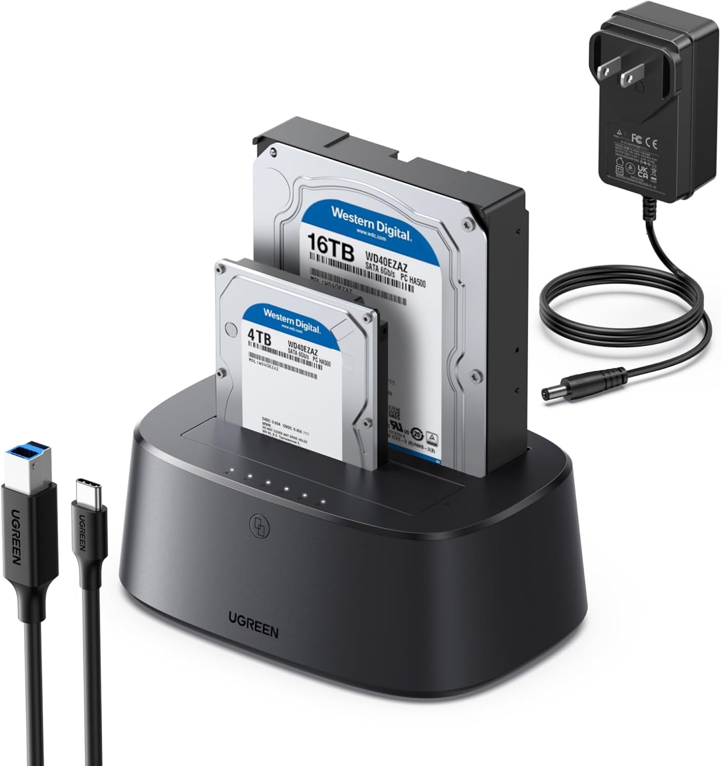 UGREEN 2.5 3.5 48TB 3.0 Dual-Bay Hard Drive Docking Station for & SSD HDD Up to , USB C to SATA I/II/III Hard Drive