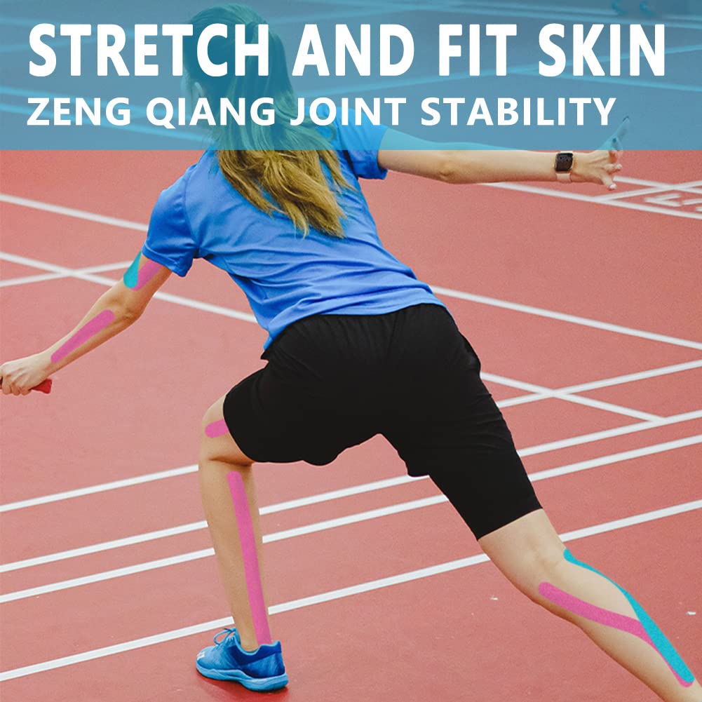 SOON GO Kinesiology Tape, 2IN x 16.4FT Uncut Athletic Tape, Waterproof Breathable Latex-Free, Muscle Recovery & Joint Support,Red (1/2/5 Rolls)