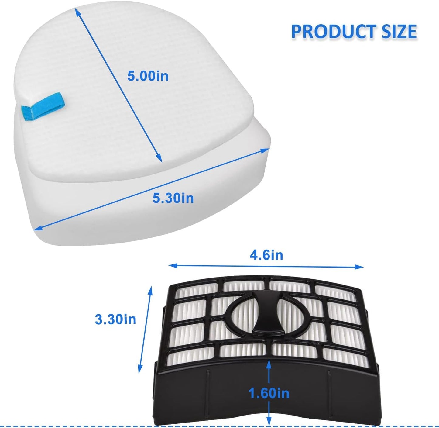 Shark Navigator Replacement Filter Set - Compatible with ZU560, ZU561, ZD201 & More - 4 Foams & 4 Felt Filters