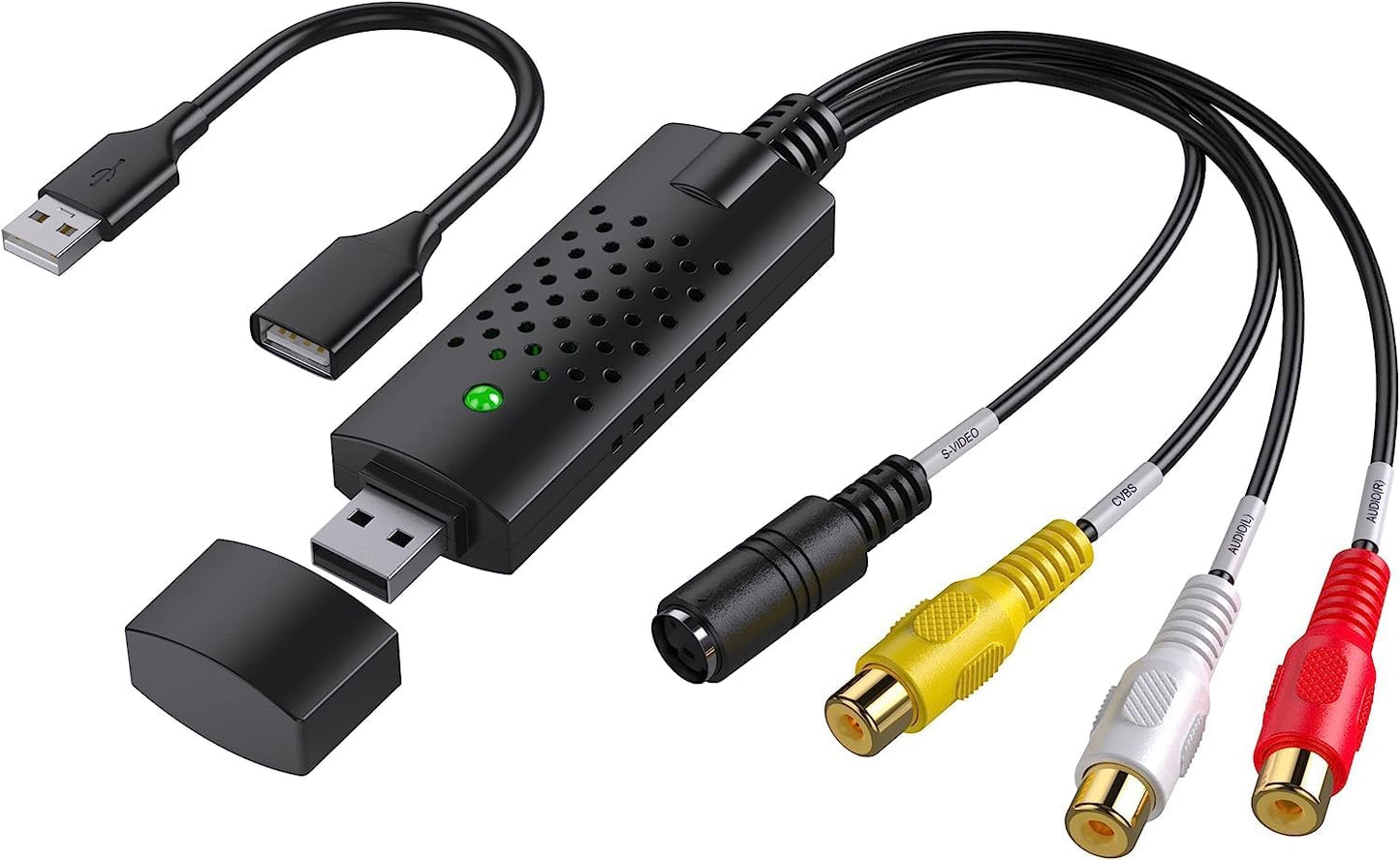 VIXLW Hi8 Video Capture Card, USB Video Capture Device,RCA to USB Audio Video Converter,VHS Mini DV VCR DVD to Digital