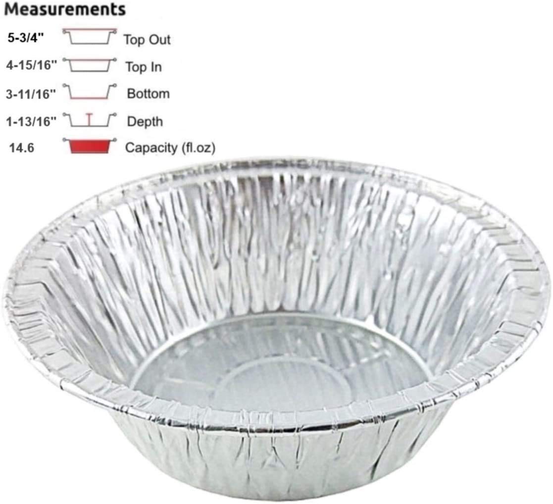 Durable Packaging 5 3/4" Deep Aluminum Foil Chicken Meat/Pot Pie Pan 50/Pk -Disposable Baking Tins (Pack of 50)