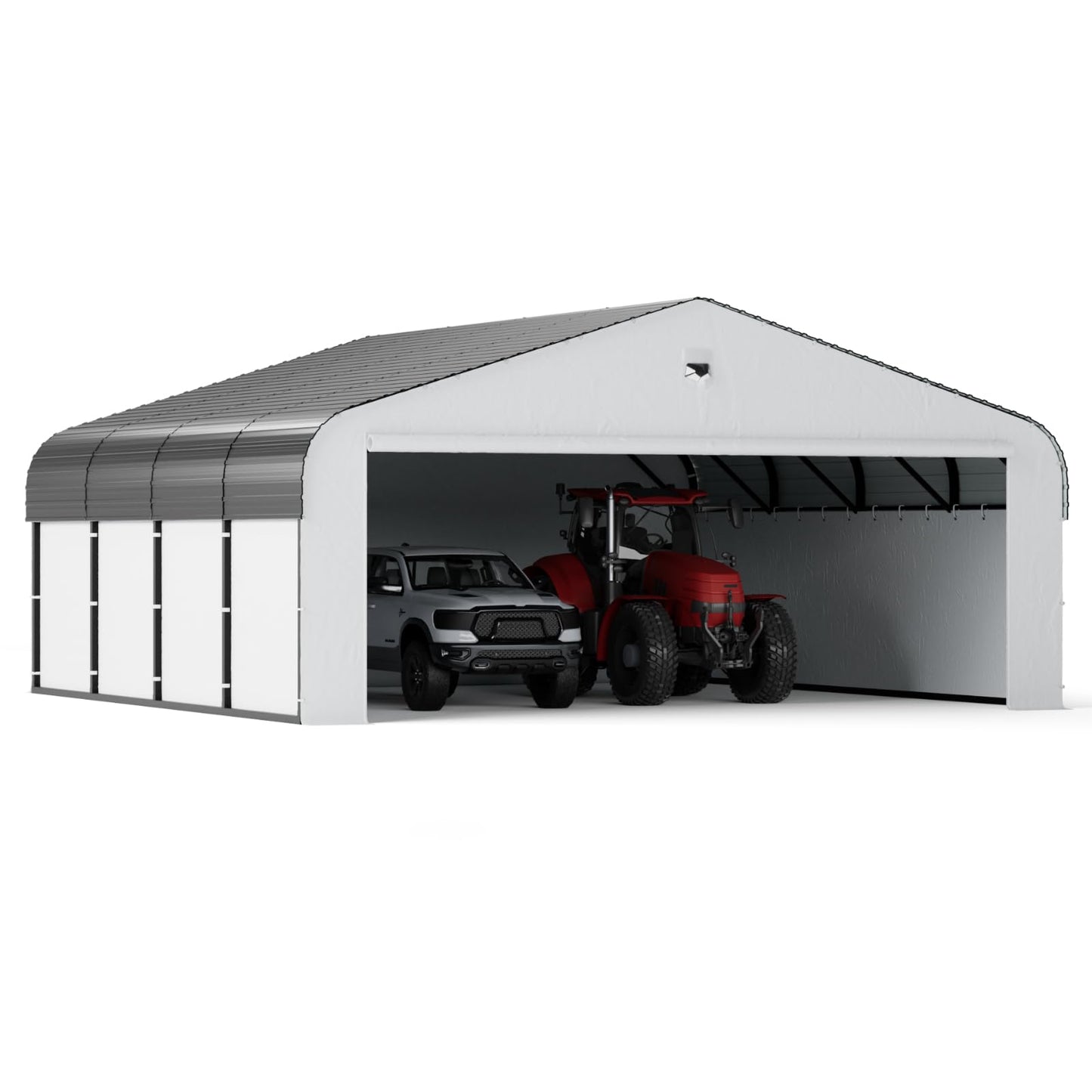 20x20 Metal Carport, Heavy Duty Car Carport Canopy, Galvanized Steel Roof Car Tent Garage, CarPorts with Removable Sidewalls