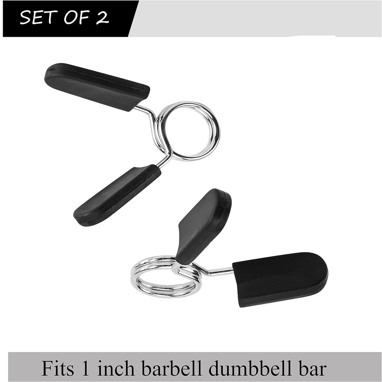 Barbell Spring Clip Dumbbell Clamps Circlip Collars 1 Inch Weight Bars Clips Fitness Weightlifting Lock Buckle for Standard Bar Barbell Strength Training Gym Accessory