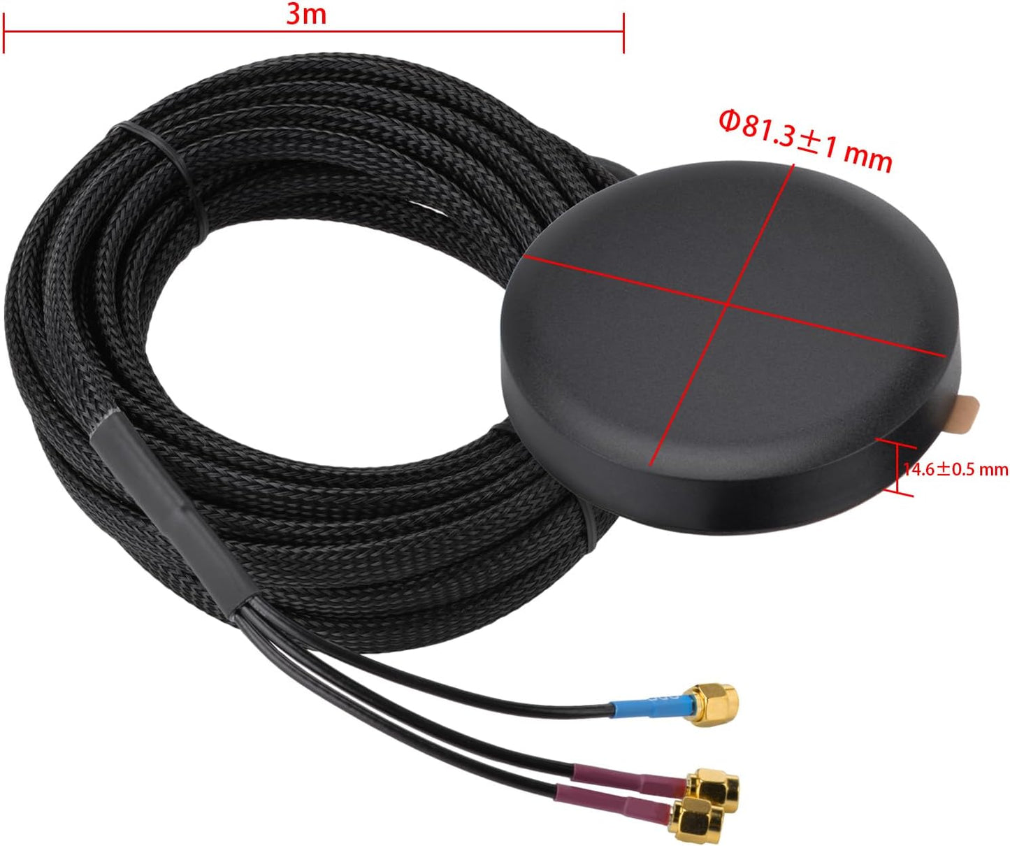 Superbat 4G 4G LTE Cellular GPS Combined Antenna Fixed Bracket Wall Mounting SMA Male MIMO Antenna Compatible with LTE