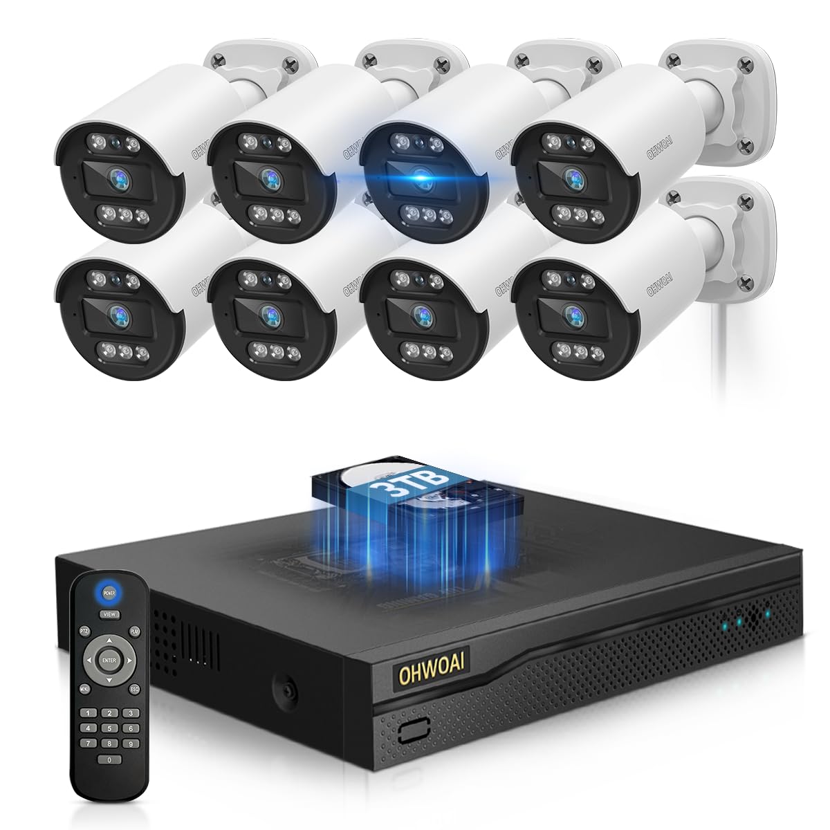 《80ft IR Night Vision & 5MP Super HD》Wired Security Camera System Outdoor, 5MP CCTV Cameras Systems with AI Motion Detection, Home Video Surveillance DVR Kits