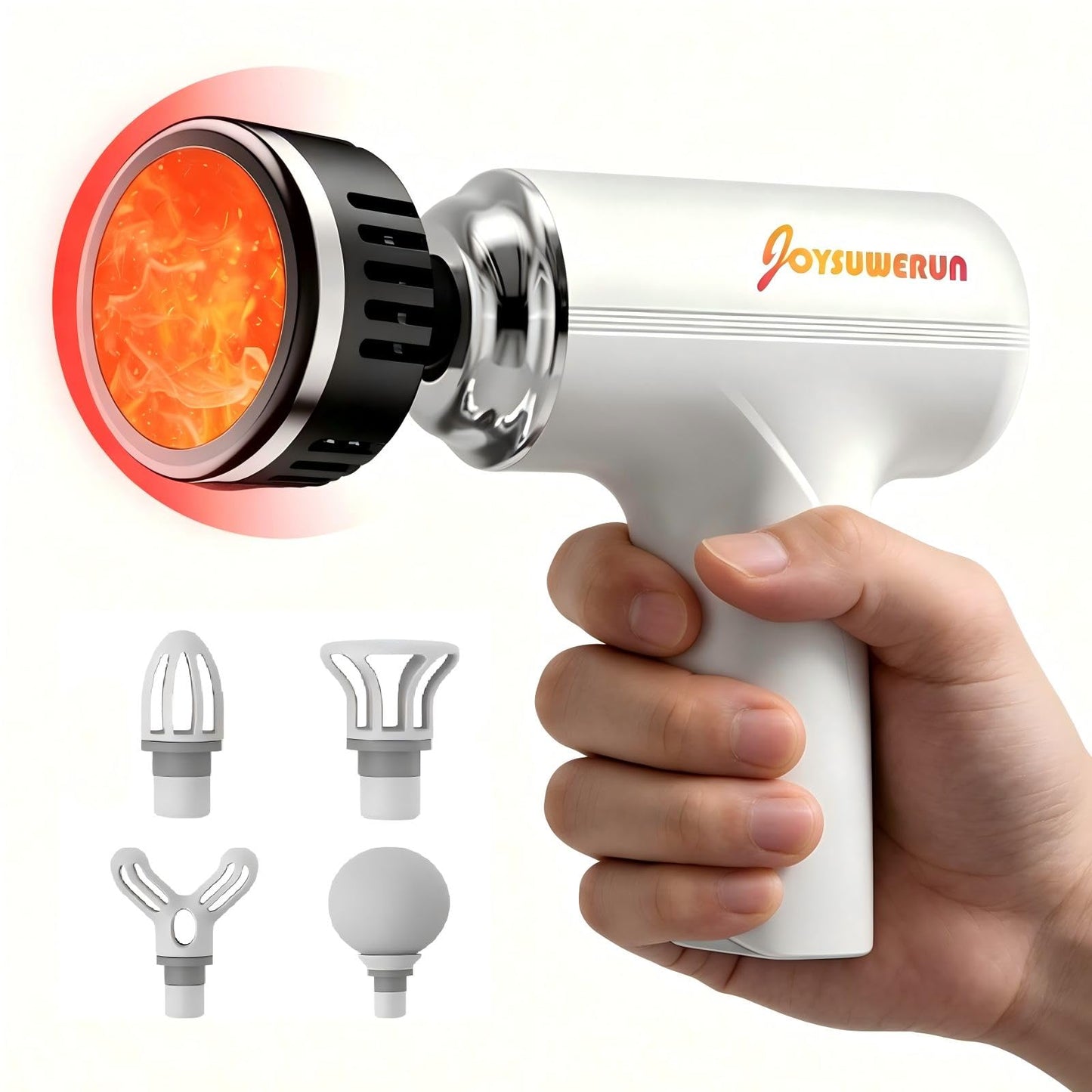 JOYSUWERUN Massage Gun with Heat – Powerful Deep Tissue Massager, Handheld Mini Massage Gun for Full-Body Muscle Relief, Portable Muscle Massager for Home,Travel,