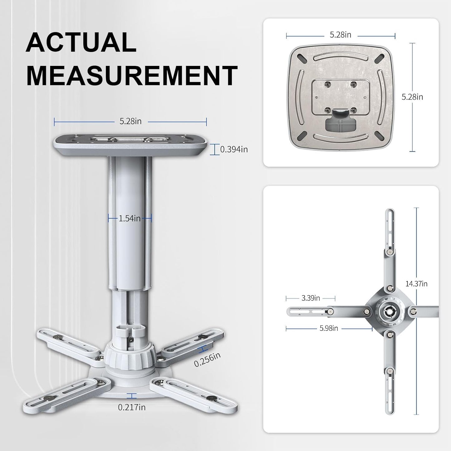 Jomard Universal Projector Ceiling Mount, Adjustable Height Extendable Arms, Ceiling Projector Mount for Home