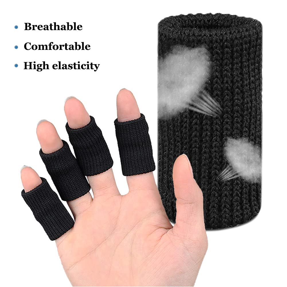 Finger Arthritis Sleeves (30Pcs), Elastic Thumb Splint Brace Support Protector Finger Compression Sleeve for Arthritis Joint Pain Relief, Breathable Fingers Tape for Triggger Fingers Sports Aid Support