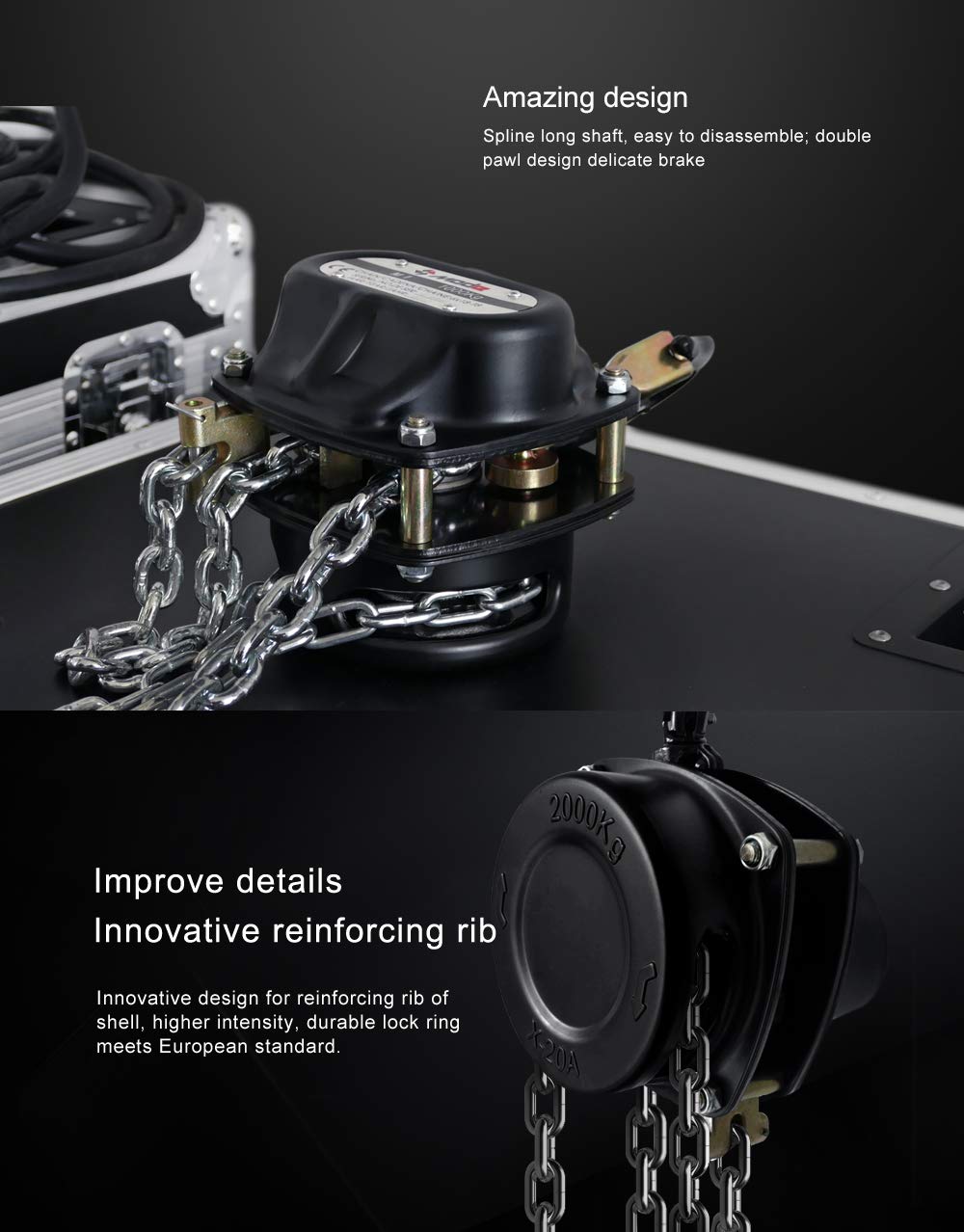 Mode Manual Hand Lifting Chain Block Hoist 2 Pieces 2TON 4400LBS Capacity with 30ft. Chain¡­