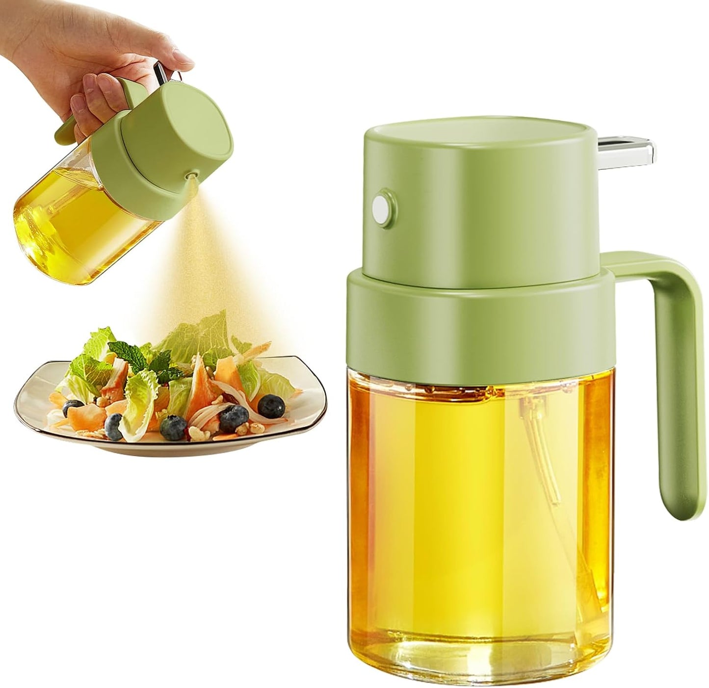 YARRAMATE Mini Oil Sprayer - 6.8 OZ Food-Grade Olive Oil Spray Bottle for Cooking | Portable Kitchen Mister (Green)