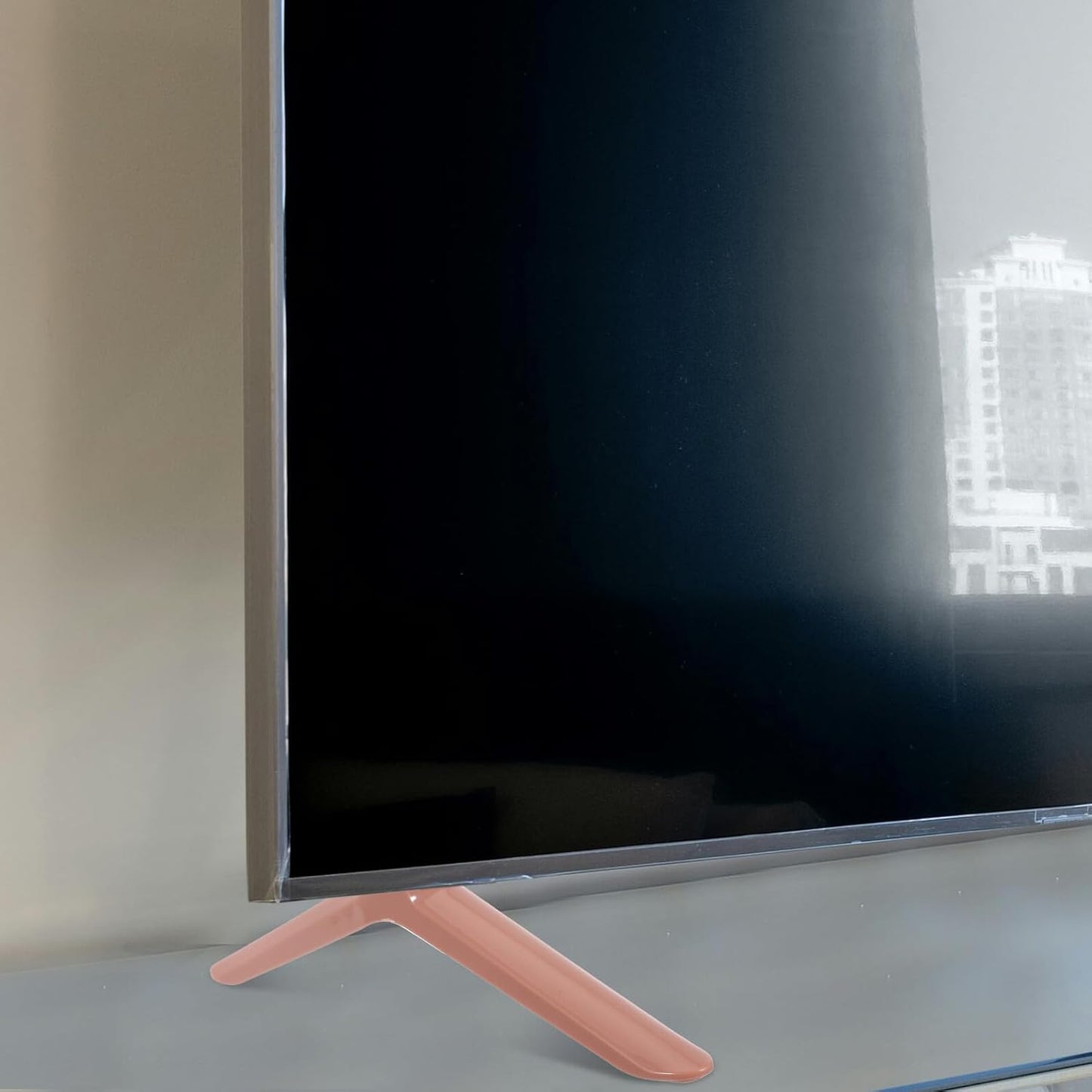 BESPORTBLE 1 40-inch Universal Tv Stand Base with Rose Gold Legs and Screws, Pair Tv Desk Mount Feet for Screens