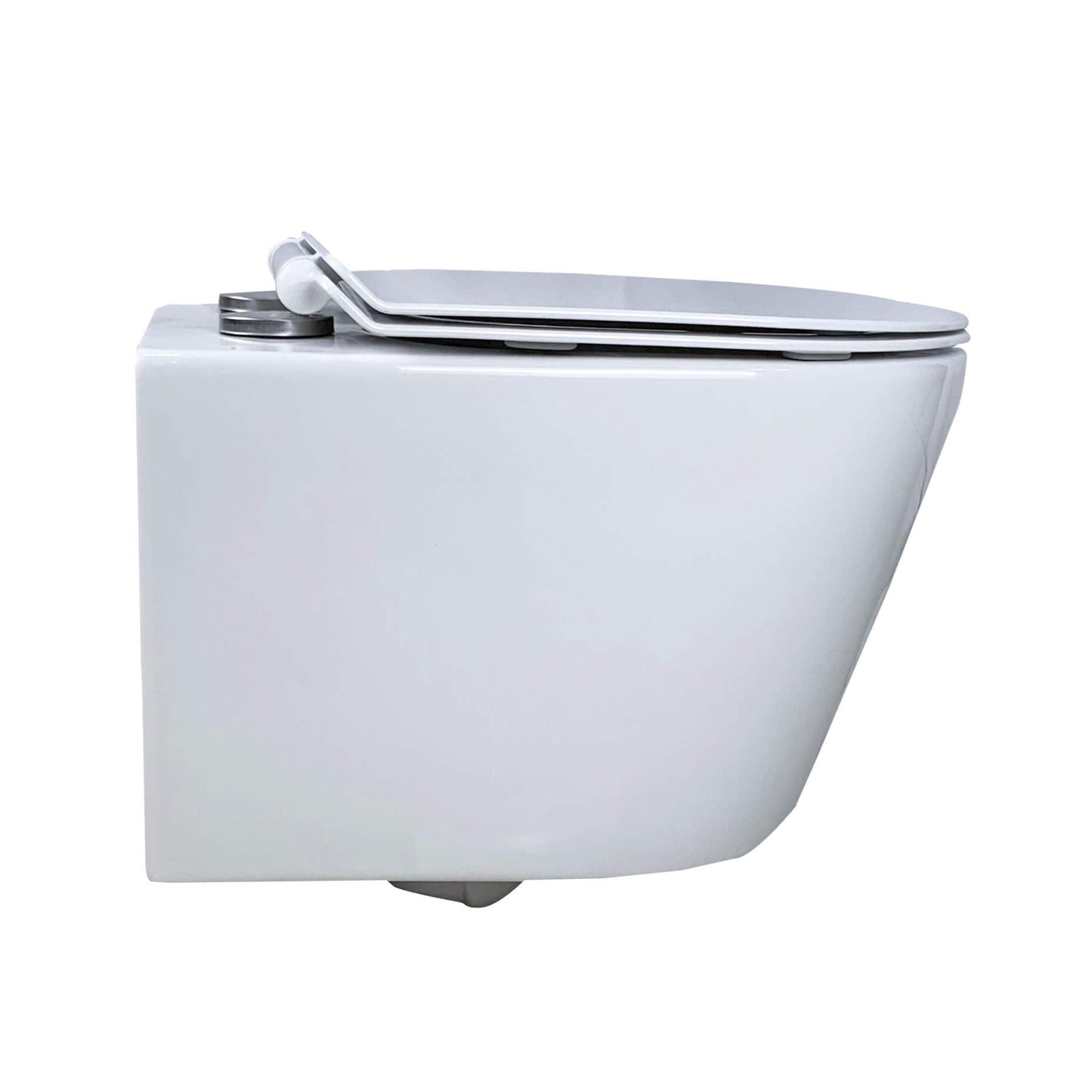 Fine Fixtures Dakota In-Wall Toilet Combo Set, Wall Hung Toilet Bowl with Soft Close Seat, Concealed Tank and Carrier System for 2x4 Studs, Push Buttons Included