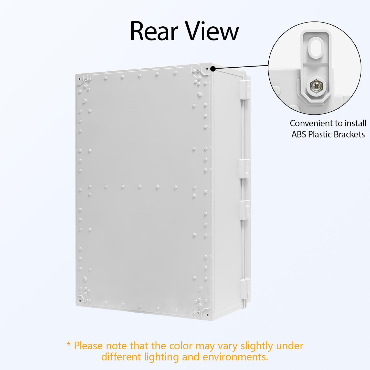 LMioEtool Electrical Box IP65 Waterproof Dustproof ABS Plastic Enclosure, Outdoor and Indoor Project Box Hinged Cover with Mounting Plate Wall Brackets Outer Dimension 23.6"x 15.7" x 8.7", Grey