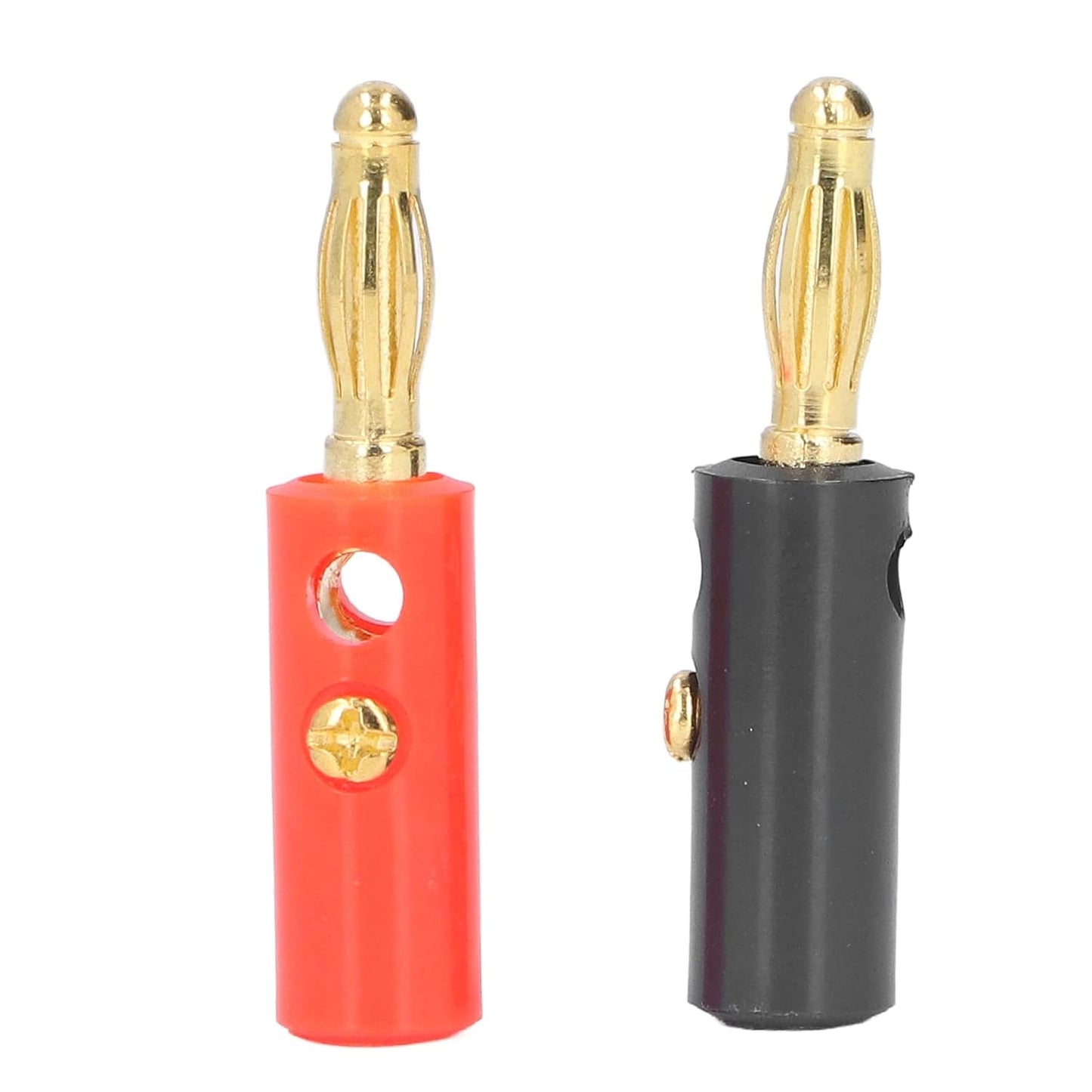 20pcs 4mm Keenso Banana Speaker Cable Plug, Gold Plated Open Screw Type Banana Connector for Audio Video Receivers