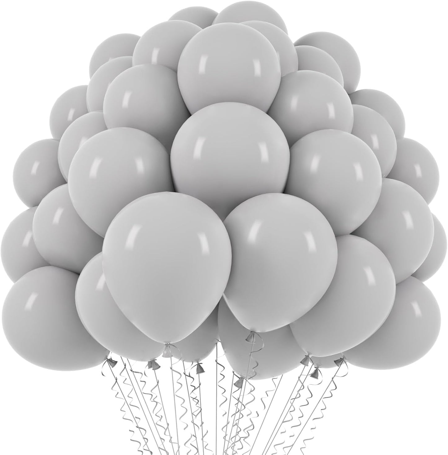 Voircoloria 110pcs Gray Balloons - 12 Inch Grey Latex Party Balloons for Celebrations & Events