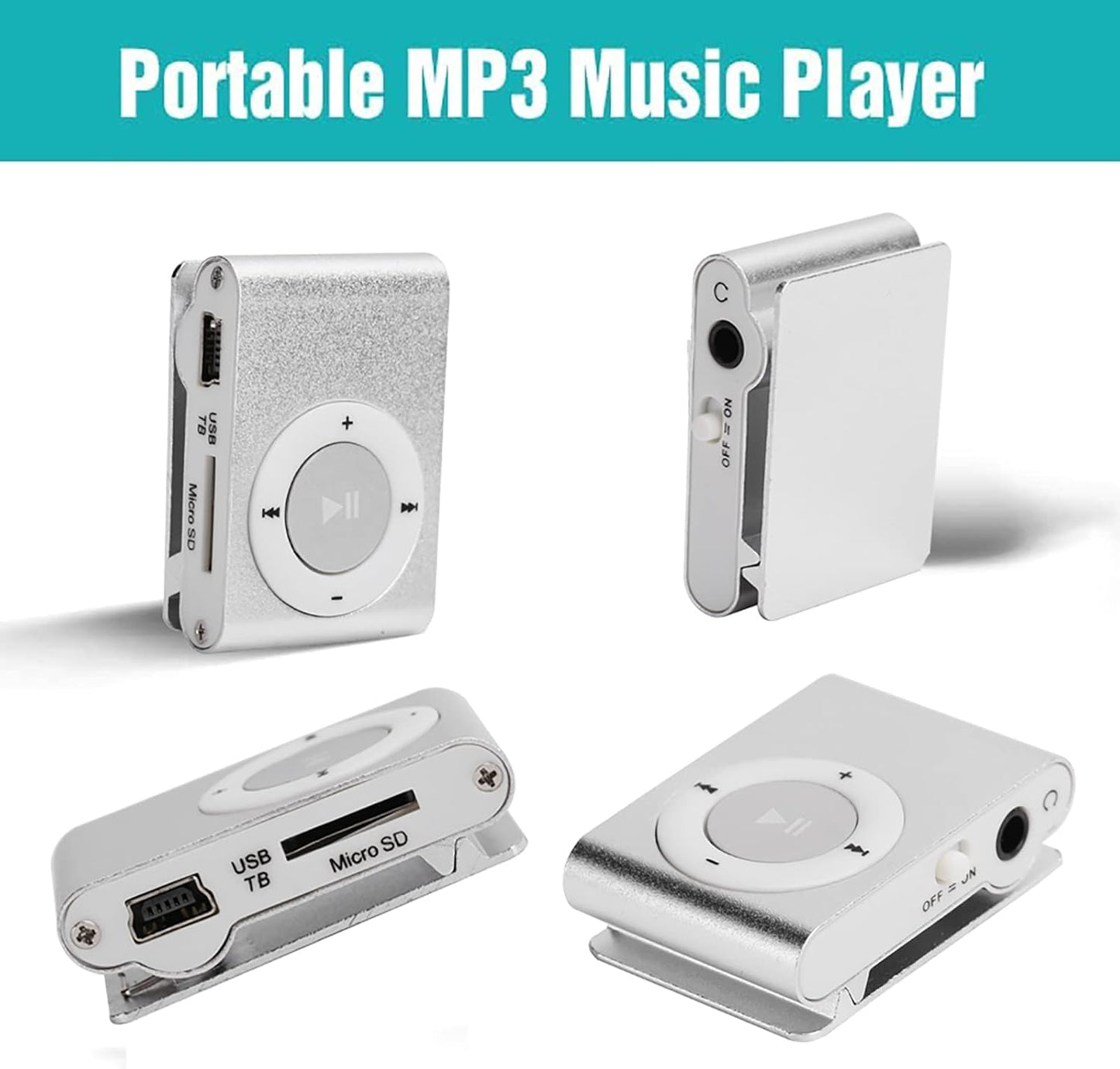 Zopsc-1 Mp3 Mp3 Lightweight Back Clip Player,Portable Mini Player Backclip Lossless Sound Music Player for Running
