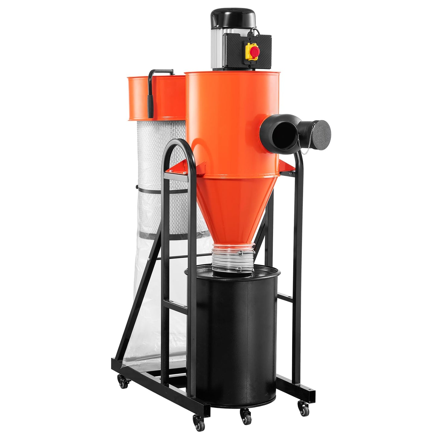 VEVOR Dust Collector, 763 CFM 1 Micron Cyclone Dust Collector, 1.5HP Dusts Collection System with 12.5-Gallon Dust Collector Bag & Base Stand, Smart Cyclone Separation, Dusts Separator for Woodworking