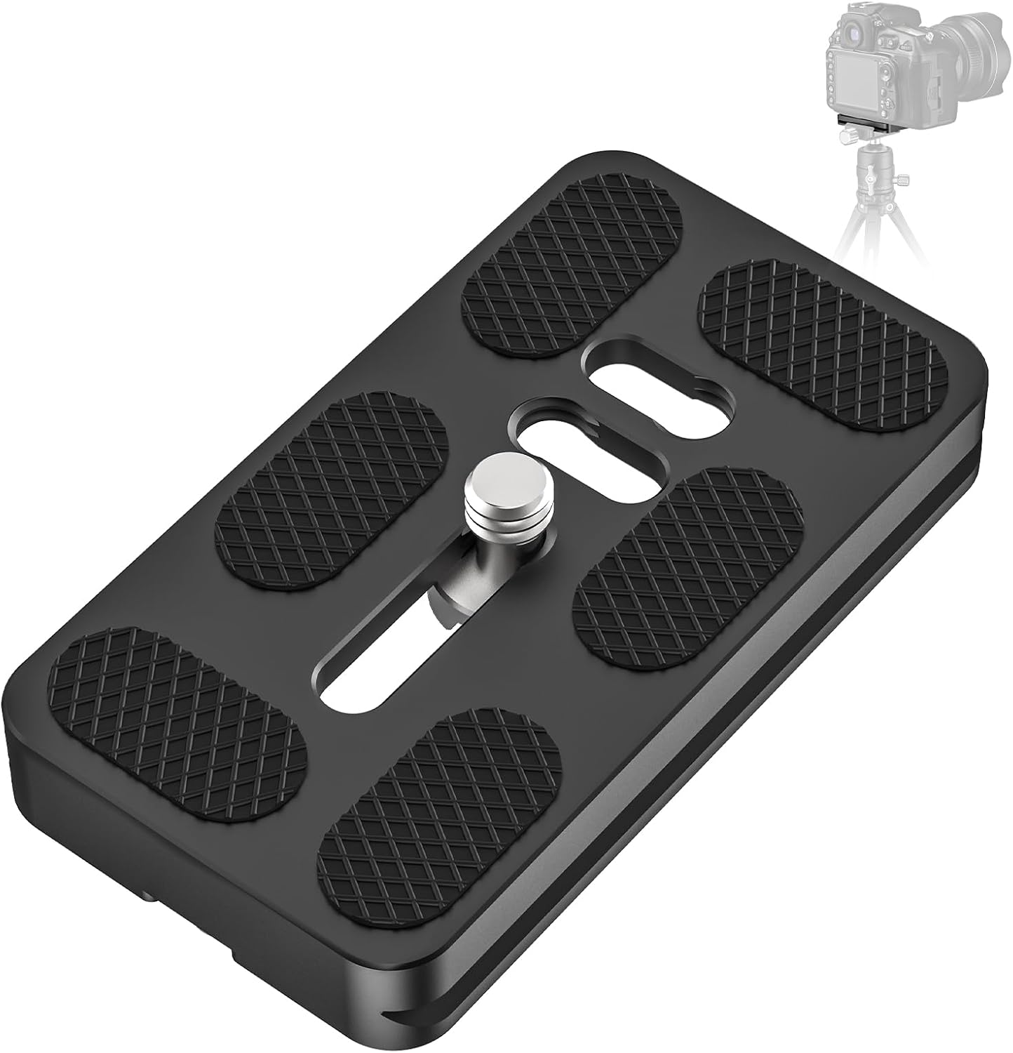 CAVIX PU-70 (1/4-20 Extended Quick Release Plate Lightweight Aluminum Alloy, Arca-Swiss Compatible with Non-Slip Pad
