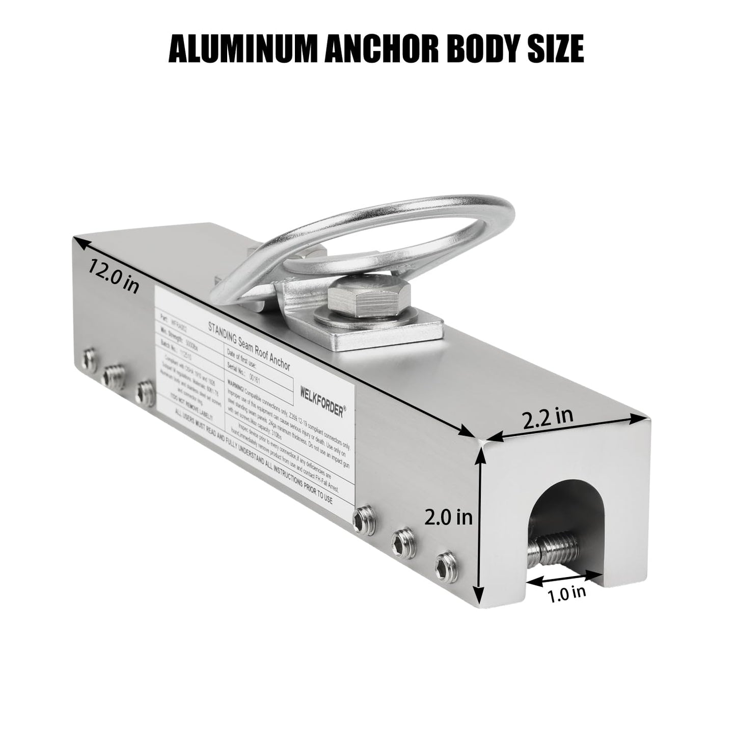 WELKFORDER Standing Seam Roof Anchor Clamp with D-ring mount Aluminum Alloy Fall Protection Roofing Kit ANSI Compliant
