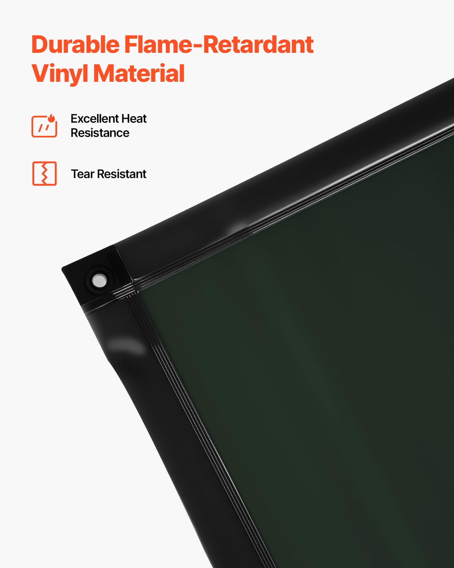 VEVOR Welding Screen with Frame, 3-Panel 6 x 8 FT Welding Curtain Screen, Flame-Resistant Vinyl Safety Protection Screens with 12 Wheels & 6-Level UV Protection for Workshop/Industrial Use, Dark Green
