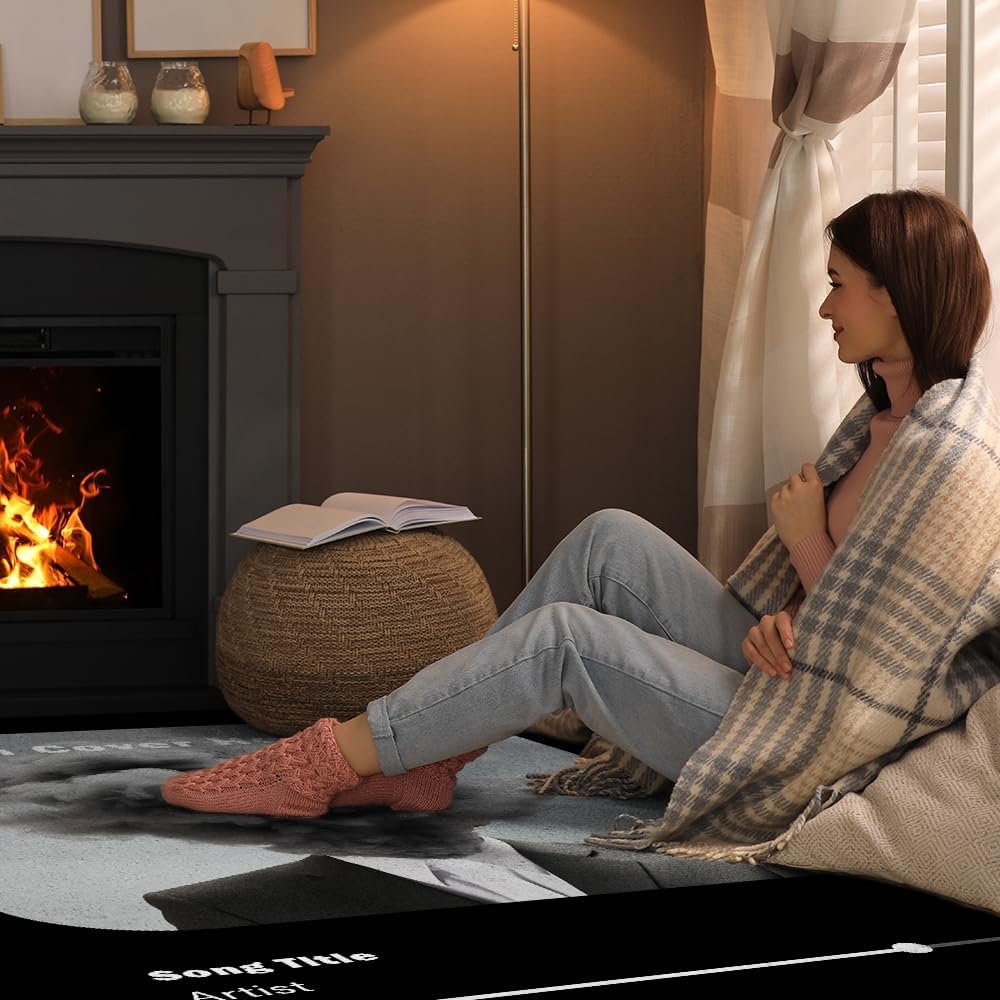 Skiennix Personalized Album Cover Rug - Non-Slip Area Rug for Bedroom & Living Room Decor | Custom Music Gift