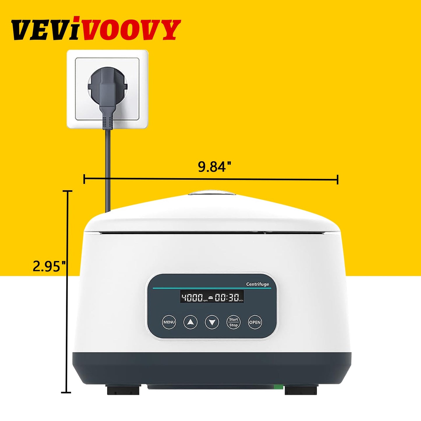 VEVIVOOVY Mini Lab Centrifuge Machine,Low Speed 500-4000rpm Lab Benchtop Centrifuges 2ml/5ml/10ml x 8,15ml x 4,2180xg RCF Digital Benchtop Centrifuges W/Timer
