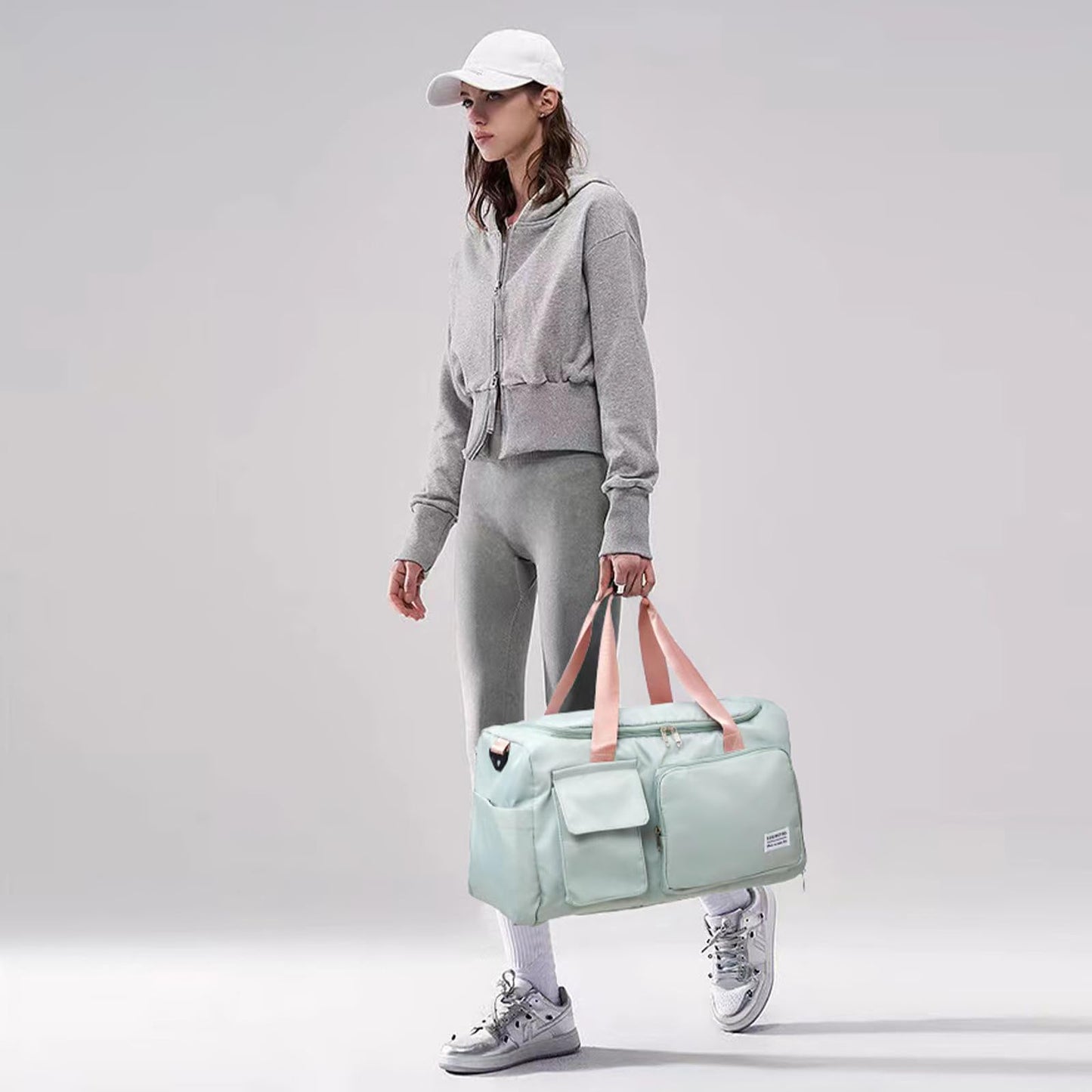 Small Gym Bag for Women, Travel Duffle Bag Carry On Weekender Bag with Shoe Compartment, 05#green, Gym Bag & Toiletry Bag, Gym Bag&toiletry Bag