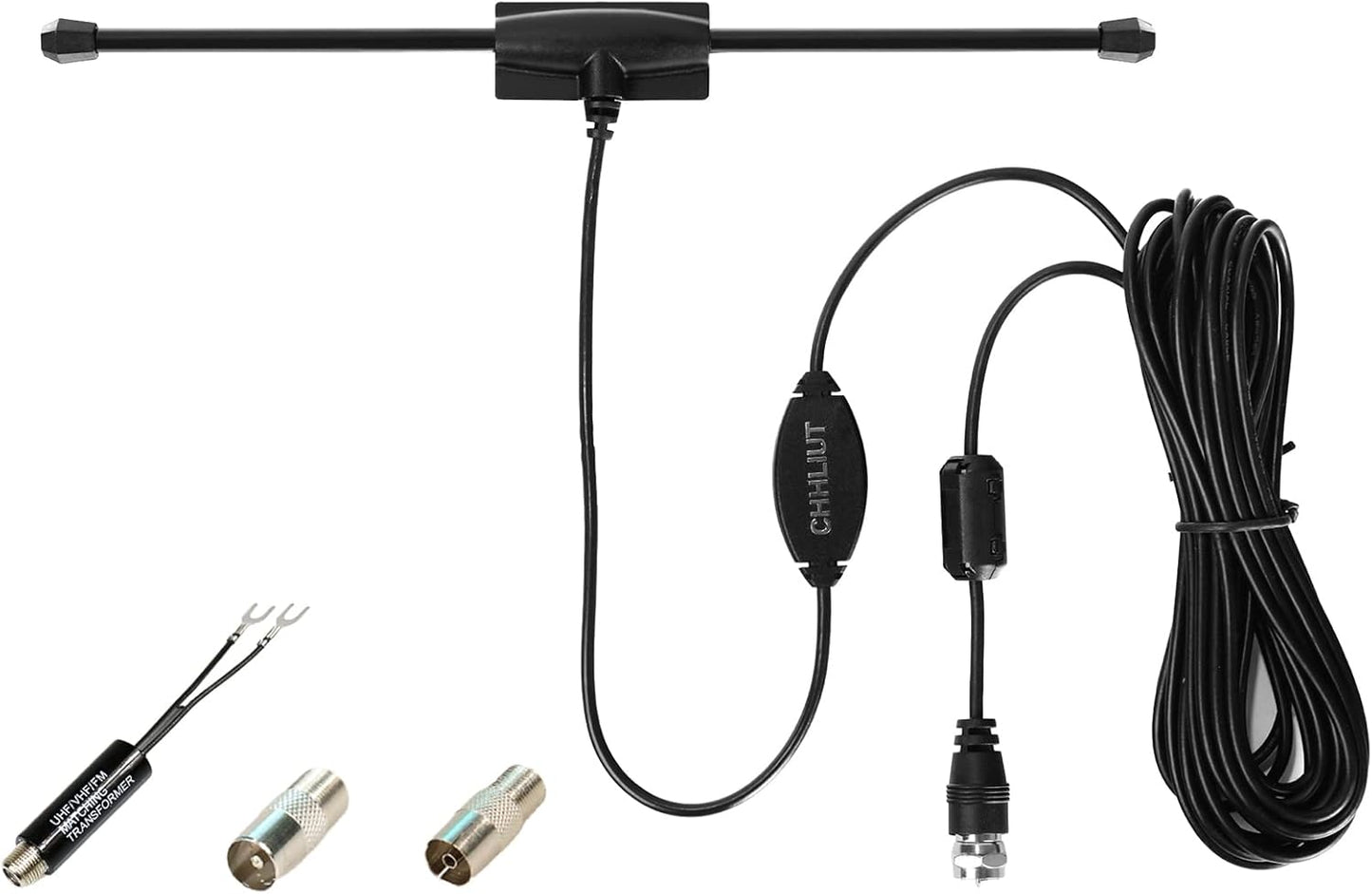 CHHLIUT 75 16ft Universal FM Radio Dipole Antenna Screw F Male Plug for Home AV Audio Stereo Receiver Indoor Ohm