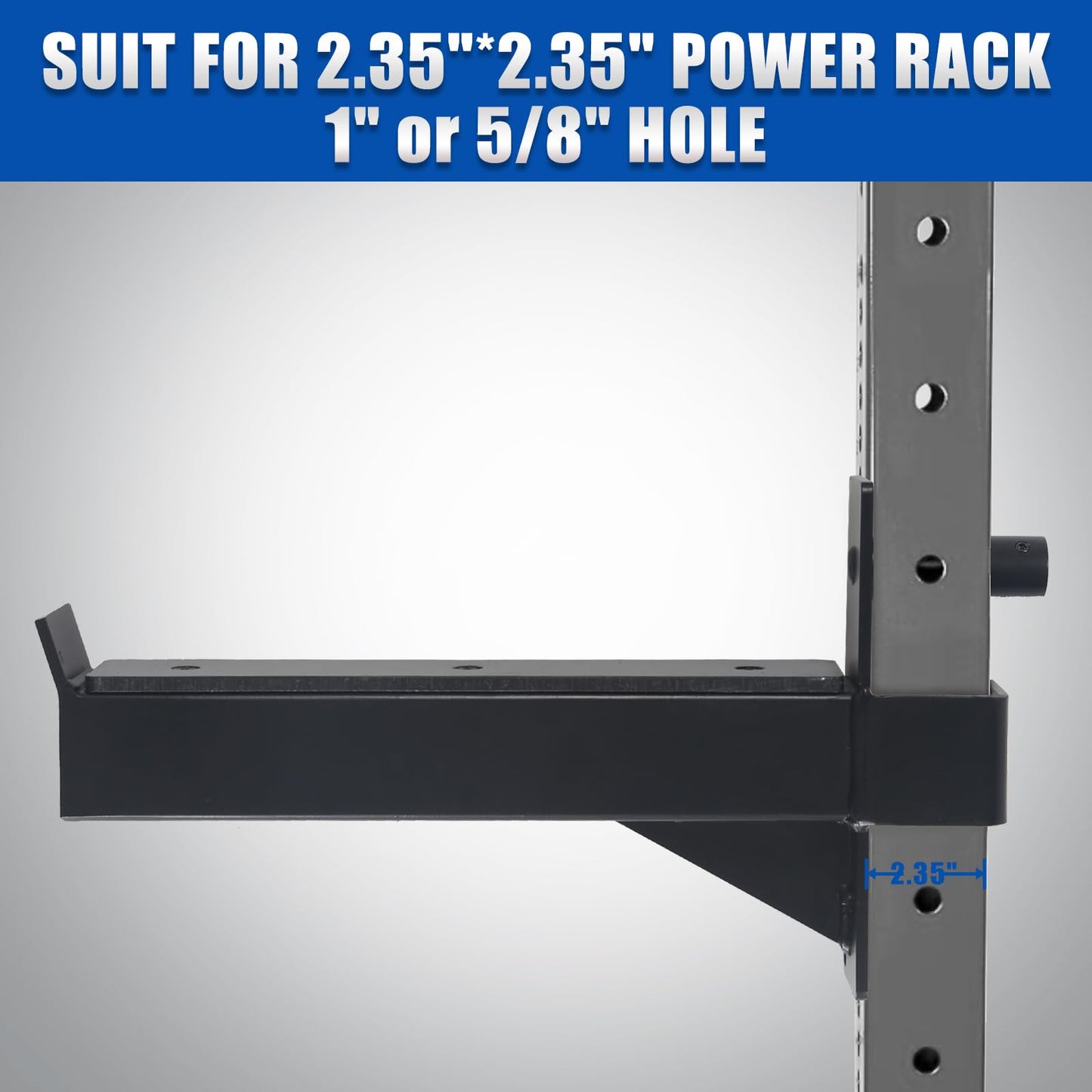 ZUKAM 2.36inch Barbell Safety Catches Squat Rack Safety Arm Spotter Fit for 2.36x2.36 Power Rack Cage with 1" or 5/8" Hole