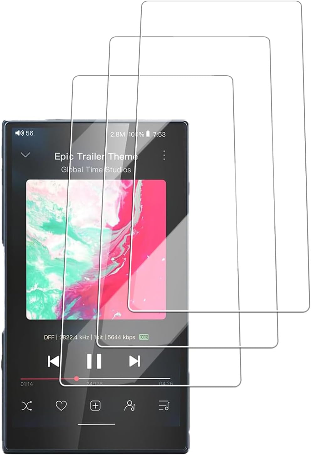 FJIASTB M21 MP3 3-Pack for FiiO Player Screen Protector, HD Clear Impact Resistance, Film (Not Tempered Glass)