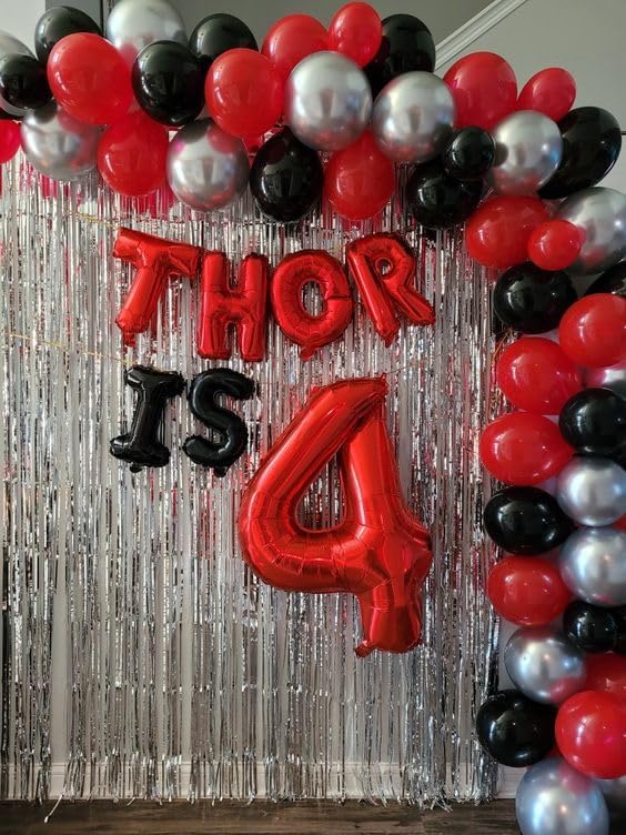 Red Number 4 Balloon - 40 Inch Giant Foil Balloon for 4th Birthday Party Decorations
