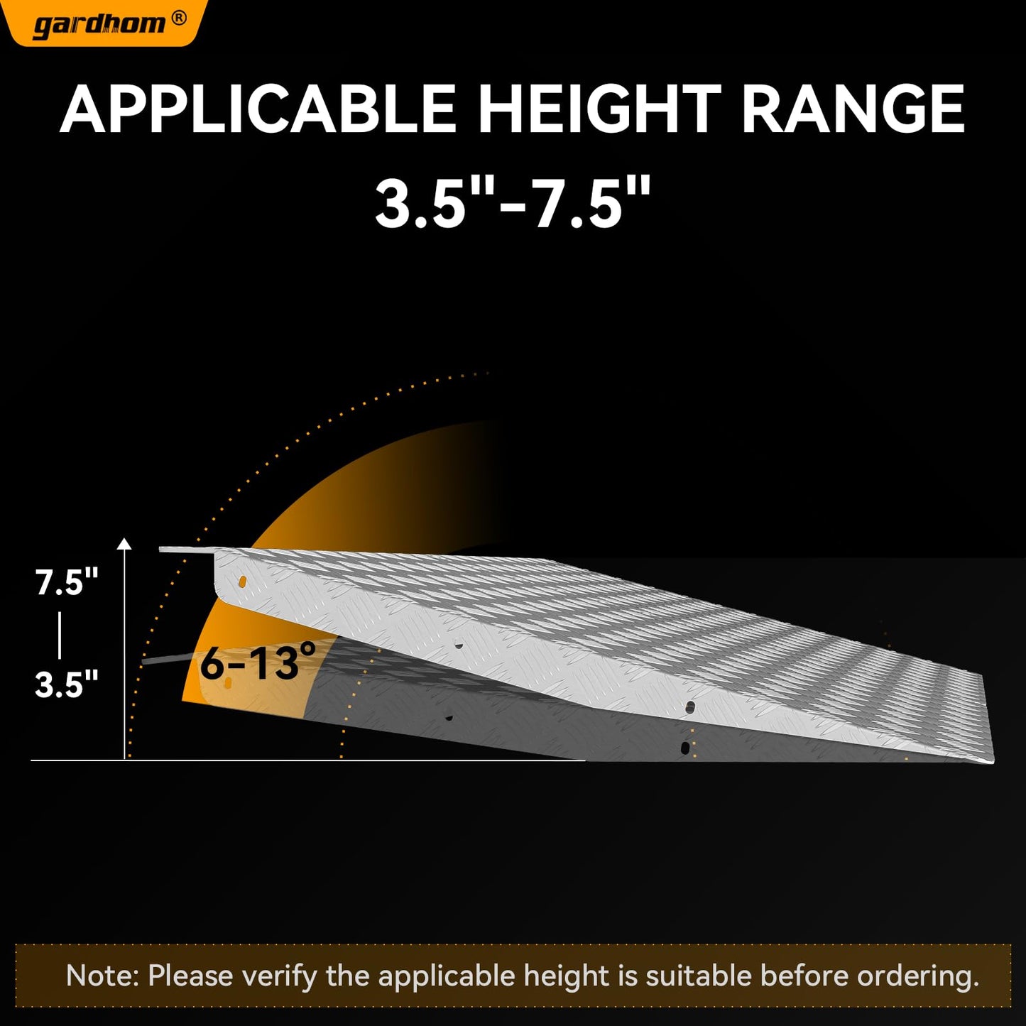 gardhom 33" x 48" Shed Ramp for Riding Mower 1500 LBS/Pair Capacity Aluminum Anti-Slip Ramps for Lawn Mower Snow Blower Motorcycle Garages Barns (2PCS)