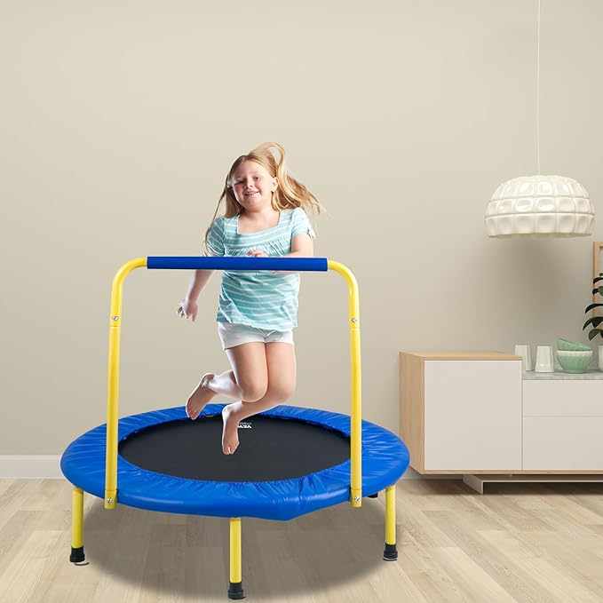VEVOR 3FT Trampoline 36" Indoor/Outdoor for Toddlers, Foldable Mini Baby With Foam Handle, Recreational Birthday Gift