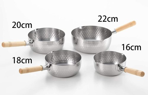Japanese Stainless Steel Yukihira Saucepans 22cm Cooking Pot, 3 Quart, Made in Japan, 1-Pack