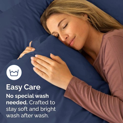 King Pillow Cases by [Brand Name] - Ultra Soft Hotel Quality Covers | Wrinkle-Free & Stain Resistant - Navy Blue, Set of 2