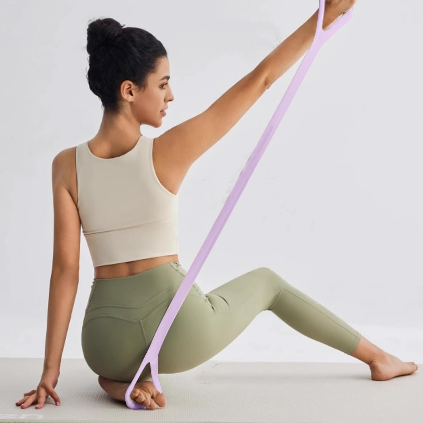 Resistance Band, Figure 8 Fitness Resistance Bands for Exercise Bands, Workout Bands Resistance for Women with Handles, Stretch Bands for Physical Therapy, Yoga, Pilates-Purple