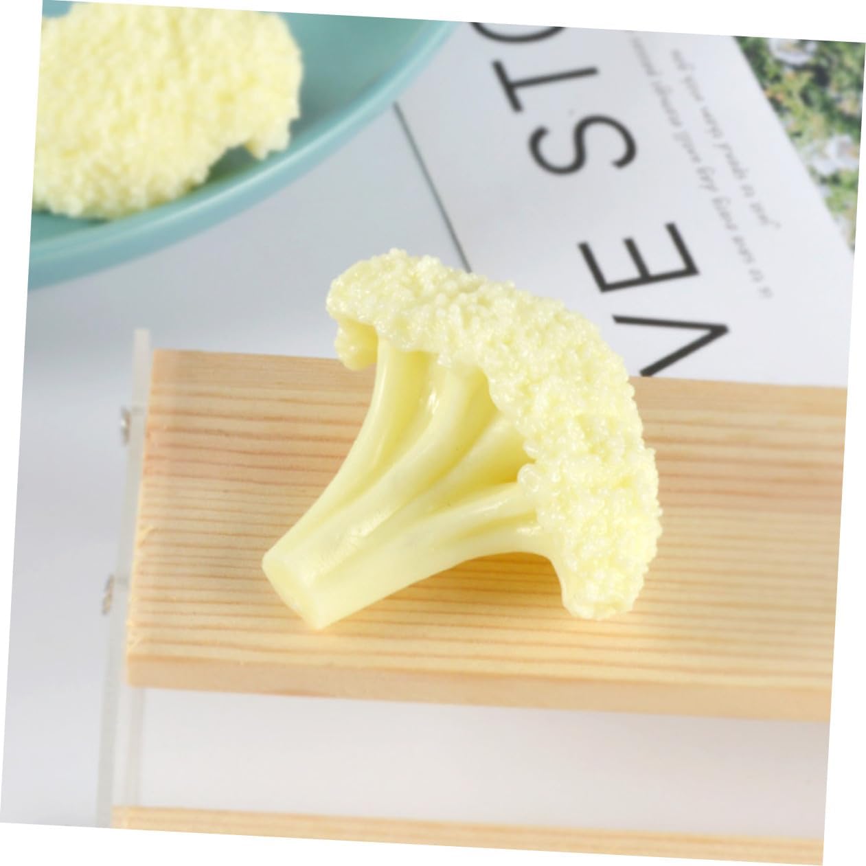 4Pcs VALICLUD Artificial Cauliflower Models Lifelike Faux Vegetables for Home Kitchen Display Prop Decorative