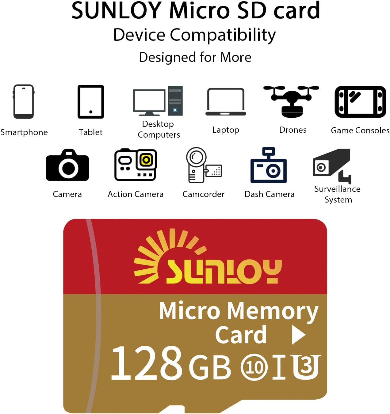Sunloy SD2Vita 6.0 128GB 1000/2000 3.60 PS Vita Memory Card Adapter with Micro SD Card, High Speed microSDXC UHS-I