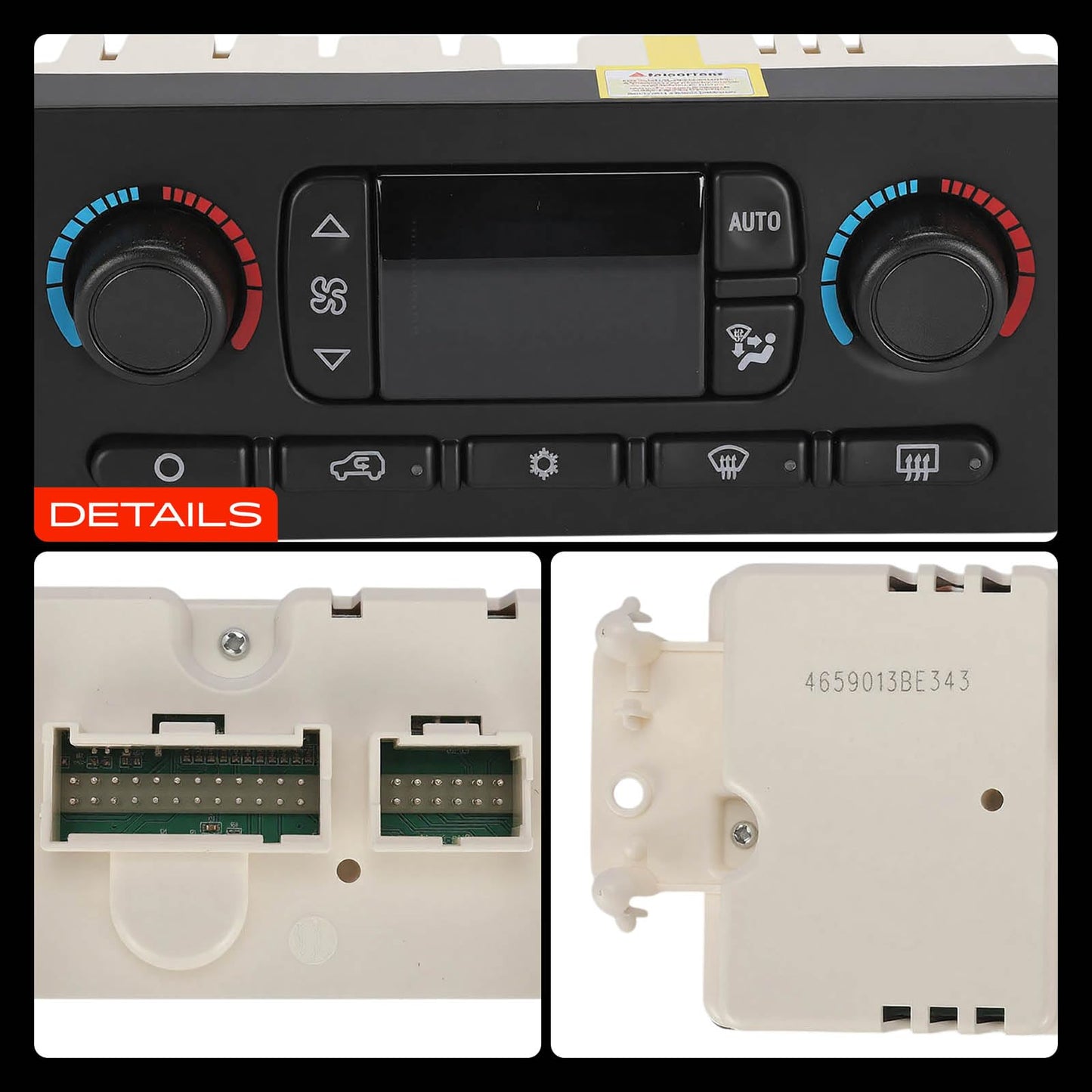 A-Premium Automatic Climate Control Module A/C & Heater Control Panel Compatible with Chevy, GMC & Cadillac - 2005 2006 2007 Silverado 1500, Sierra 1500, Tahoe, Yukon - with Rear Window Defogger
