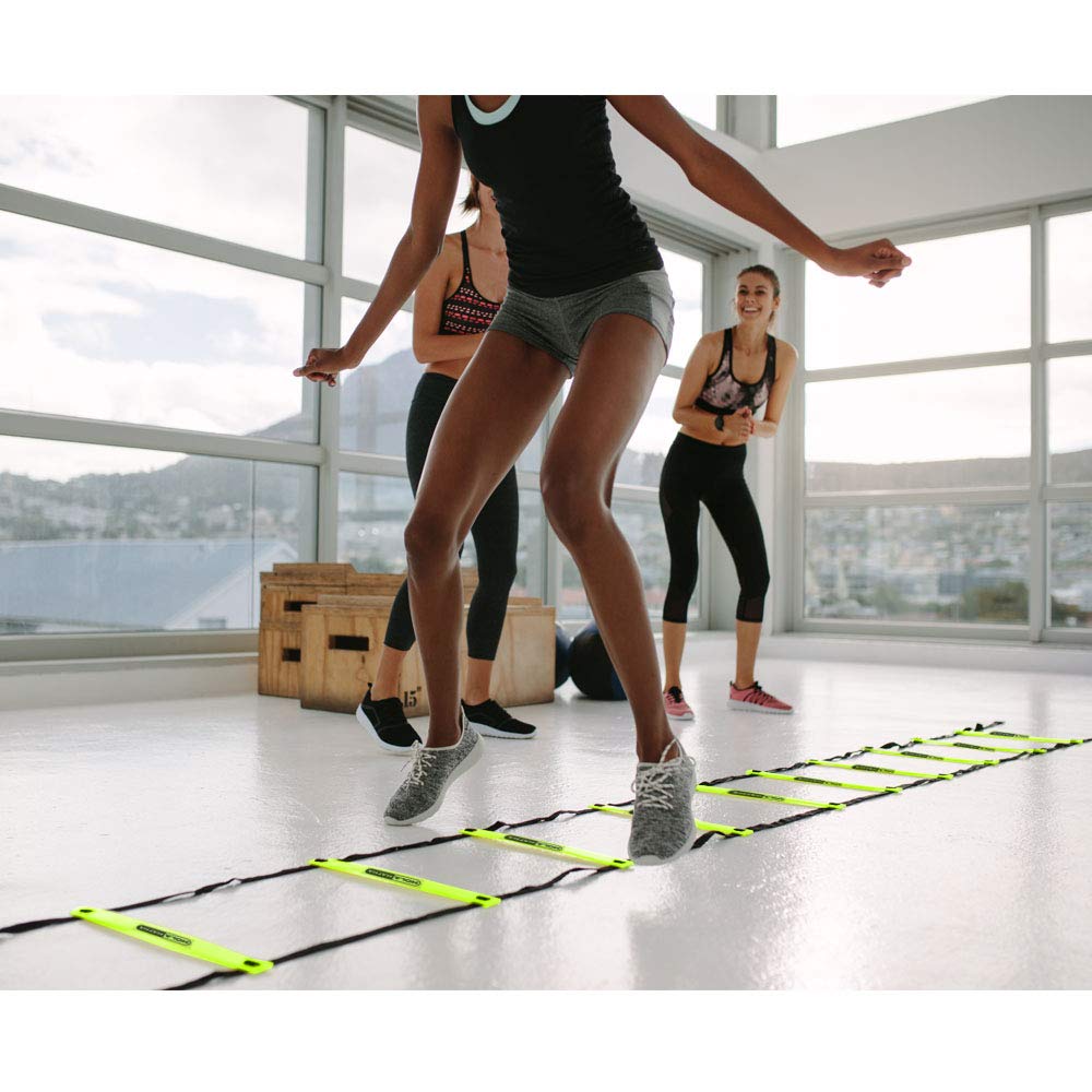 HolaHatha Adjustable Agility Ladder, 20' Sports Training Equipment with 12 Rungs for Speed Fitness - Football, Baseball, Soccer and Running Drills