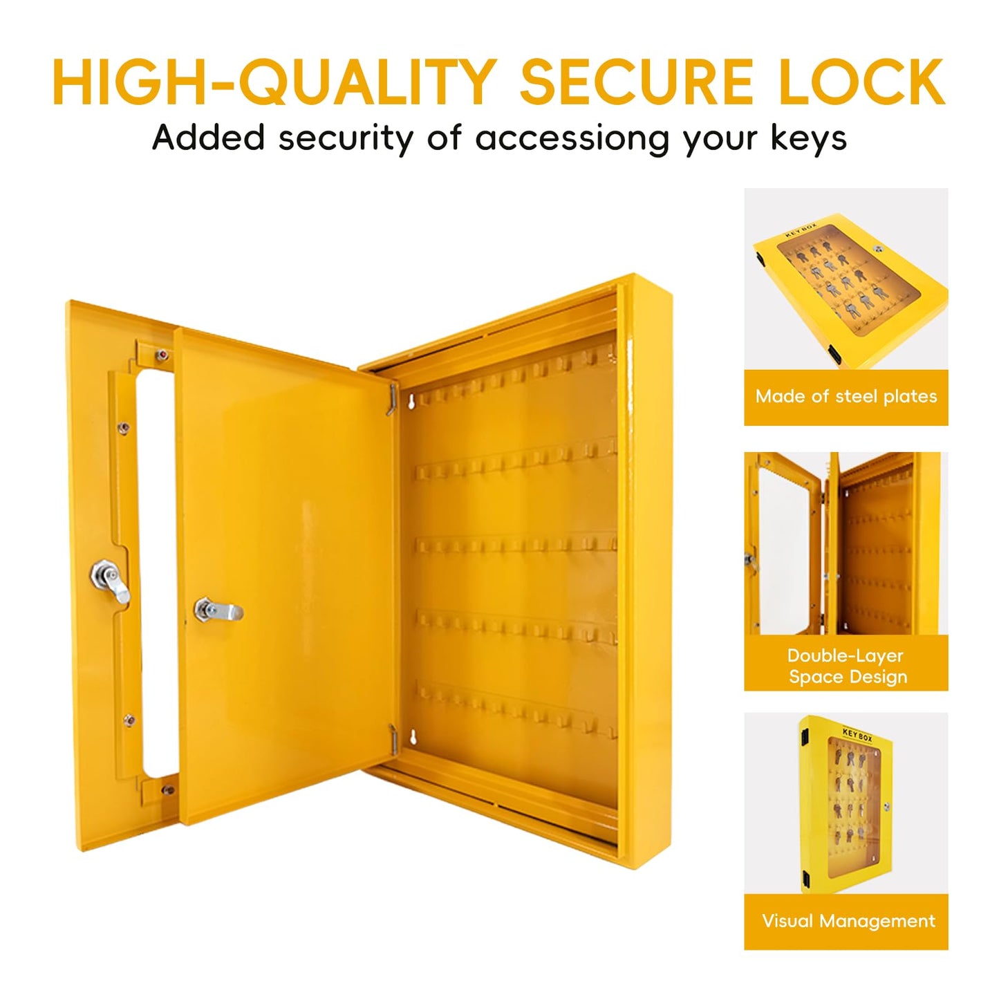 BULANGDI Lockout Tagout Cabinet, Lock Out Tag Out Station Unfilled - No Loto Devices Included, Wall Mount Double-Layer Key Box Key Locker, Matching screws