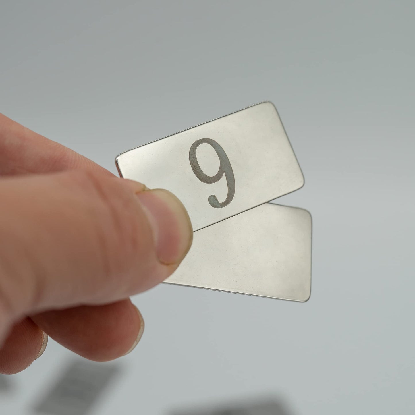 StayMax Rectangle Metal Numbered Tags Stainless Steel Number Tag Key Tags with No Holes (1-25)