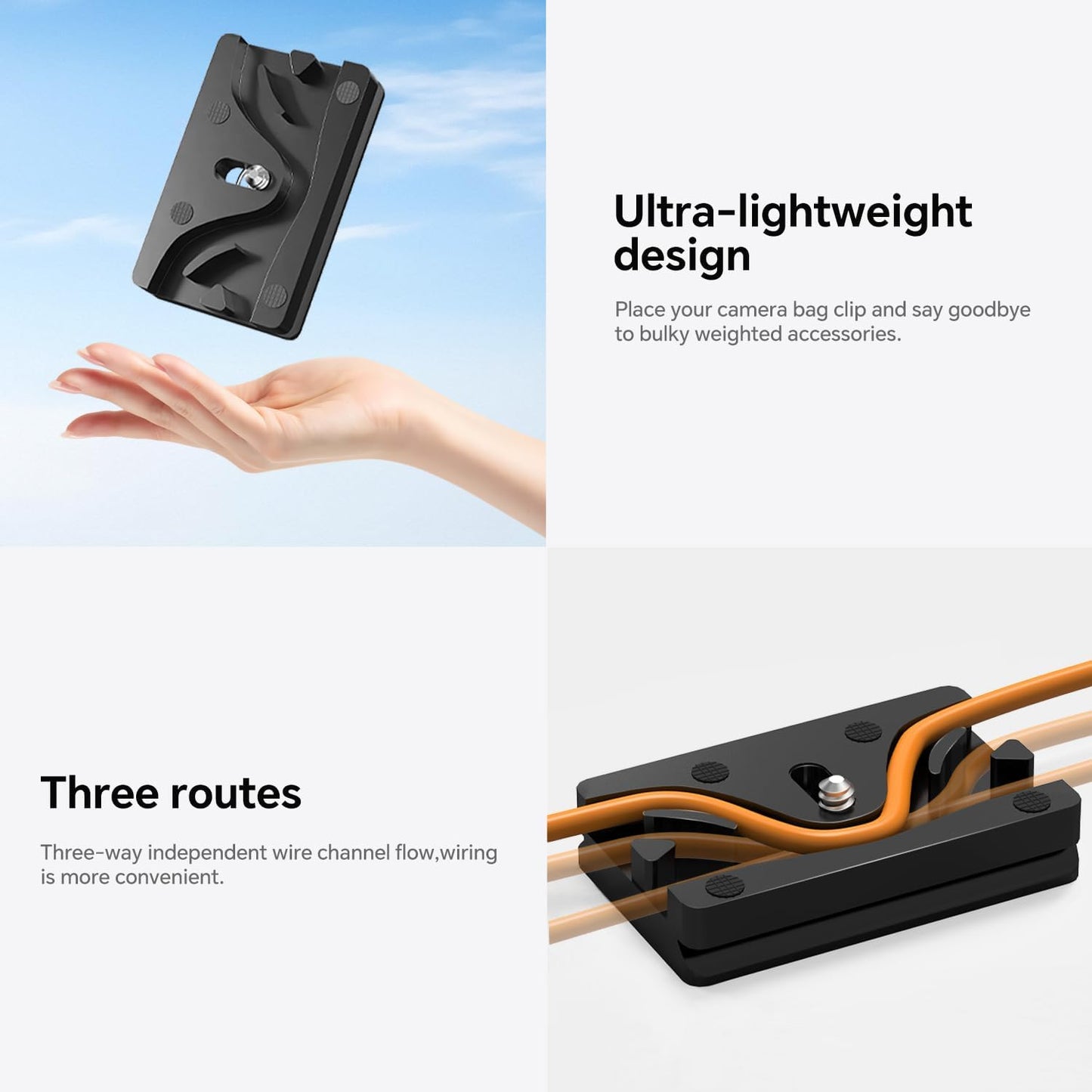 YAMCOWL 1/4-inch Aluminum Camera Cable Locking Clip - Adjustable USB/HDMI Protector with Threads, Secure Cable Clip