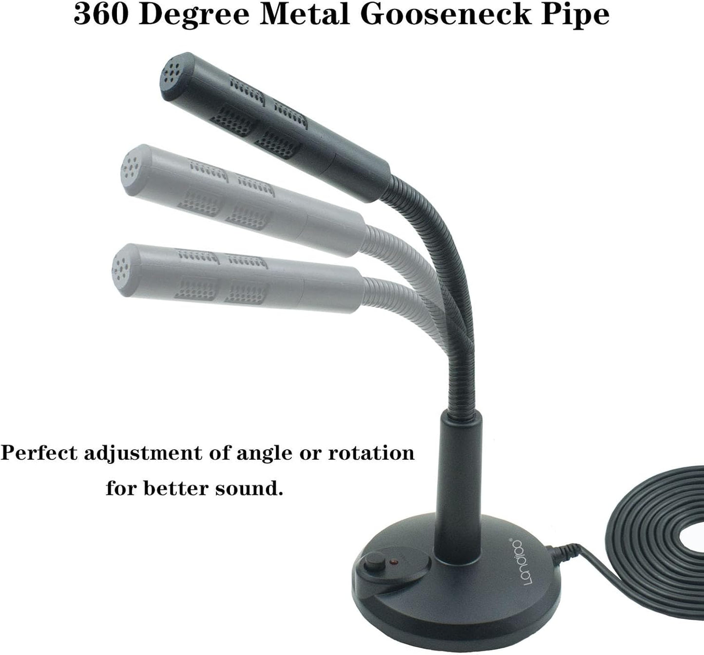 LANDIBO K050 USB Microphone, Plug and Play Desktop Laptop gooseneck Microphone, Suitable for Games, conferences