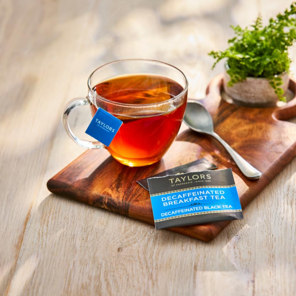 Taylors of Harrogate Decaffeinated Breakfast Black Tea - Rich & Balanced Flavor | 20 Individually Wrapped Bags