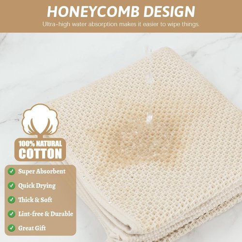 Niallant Cotton Kitchen Towels - Soft & Absorbent Dish Rags | 12 Pack, 12x12 Inch Size